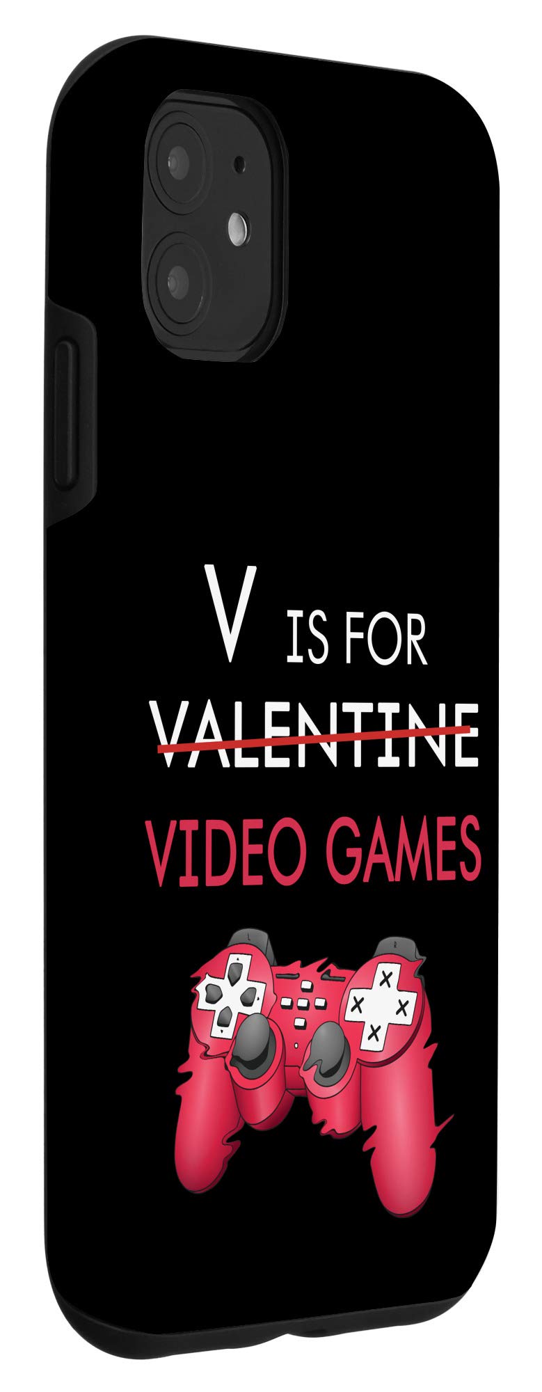 iPhone 11 Case - Funny 'V is for Video Games' Design - Perfect Valentine's Gift for Gaming Couples - Great for Gamers, Valentine's Day & Couple Gifts