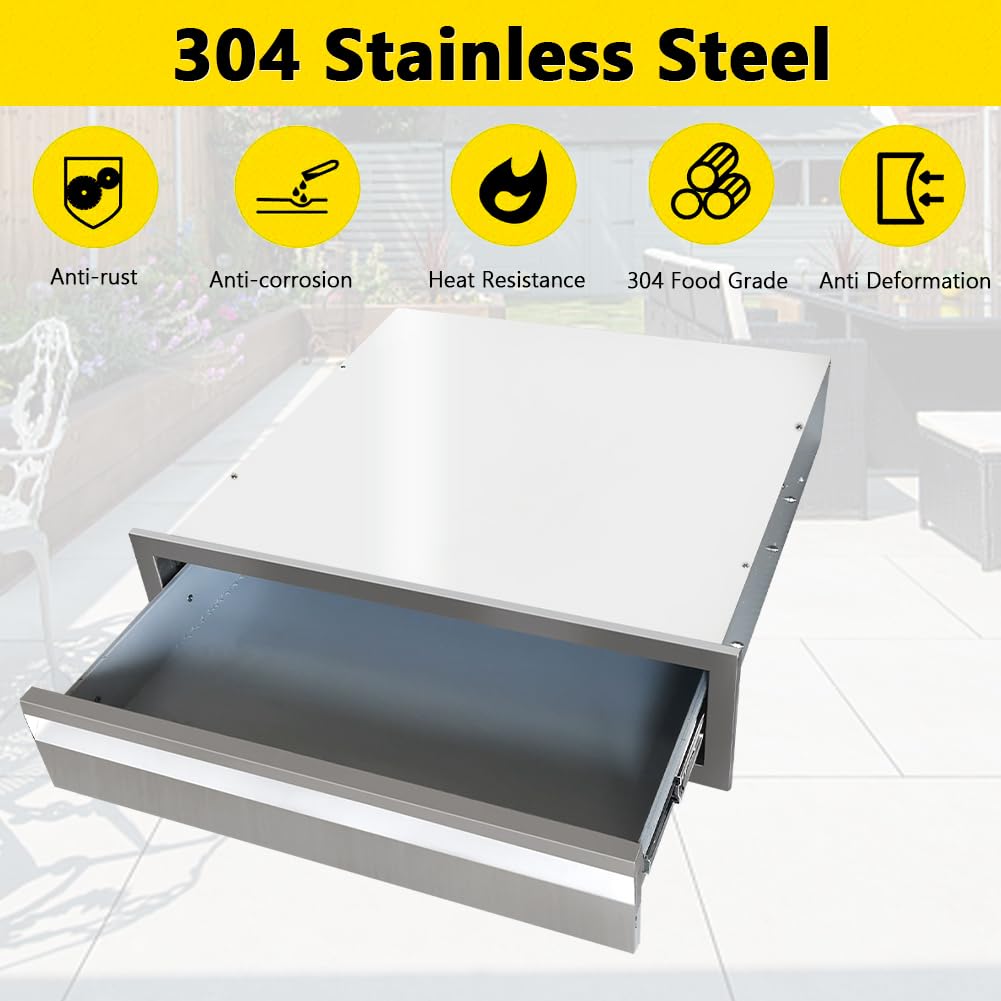Stainless Steel Outdoor Kitchen Drawer - 24
