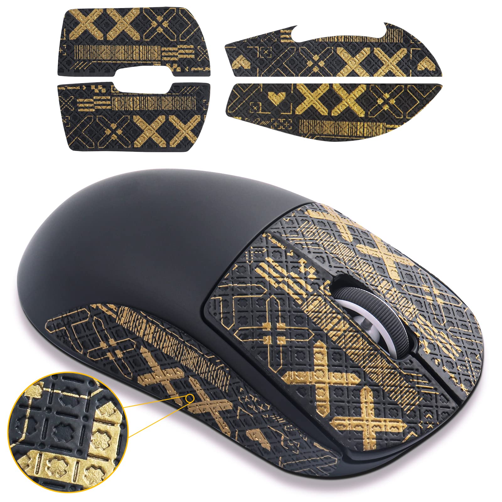 Hyekic Anti-Slip Grip Tape for Logitech G PRO X Superlight Wireless Gaming Mouse - Sweat Resistant, Easy Apply Self-Adhesive Design - Professional Mouse Upgrade Kit for Enhanced Control in FPS, MOBA & Esports Gaming