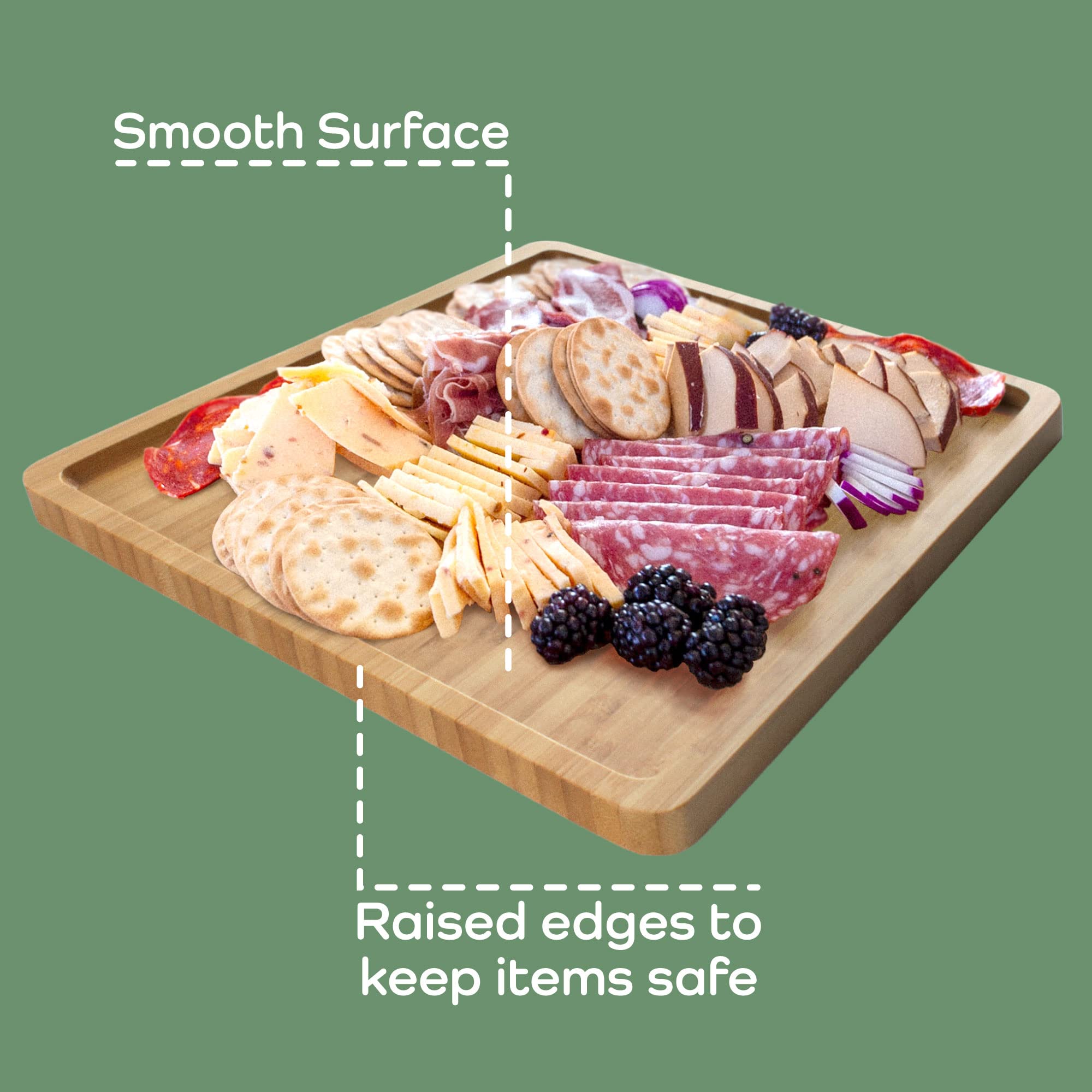 Organic Bamboo Serving Tray 17