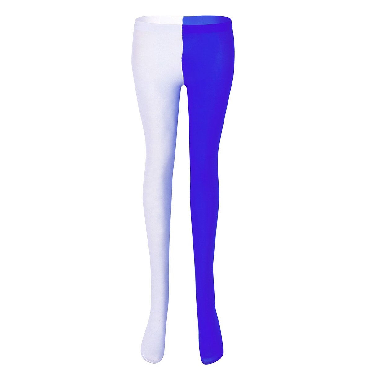 FEESHOW Sexy Elf Jester Costume - Two Tone Spandex Full Body Tights with Footed Stockings for Halloween, Cosplay & Fantasy Parties