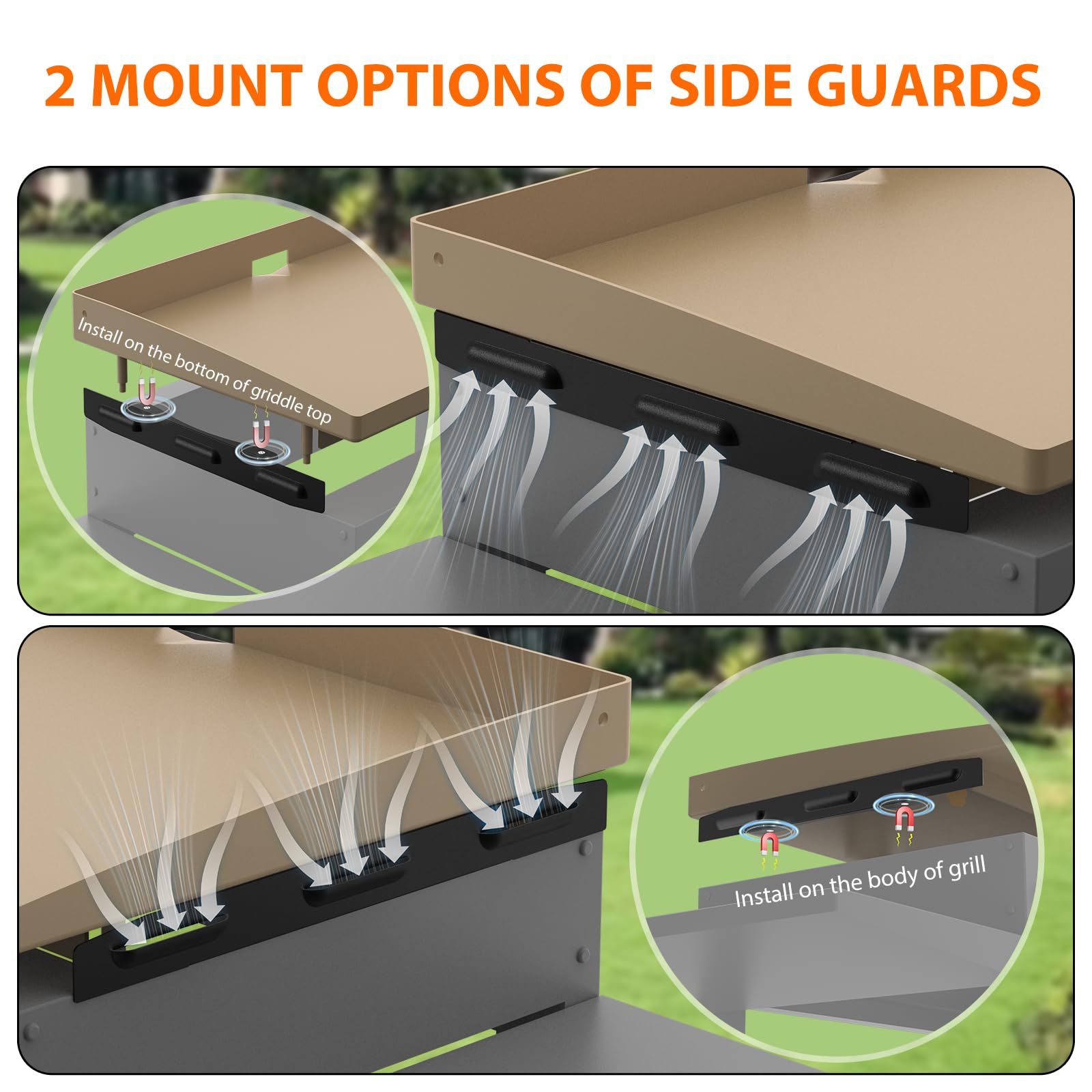 Upgraded Magnetic Wind Guards for 36” Blackstone Griddle | Stainless Steel Grill Accessories | Flame Protection & Heat Retention | Saves Gas | Compatible with Hood | Perfect for Outdoor Cooking & Camping