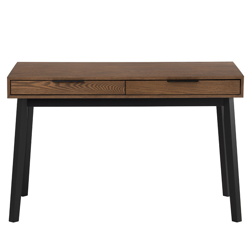 MALTON 120cm Study Desk - Black & Walnut Finish, Modern Writing Desk for Home Office, Dorm Room, or Small Spaces