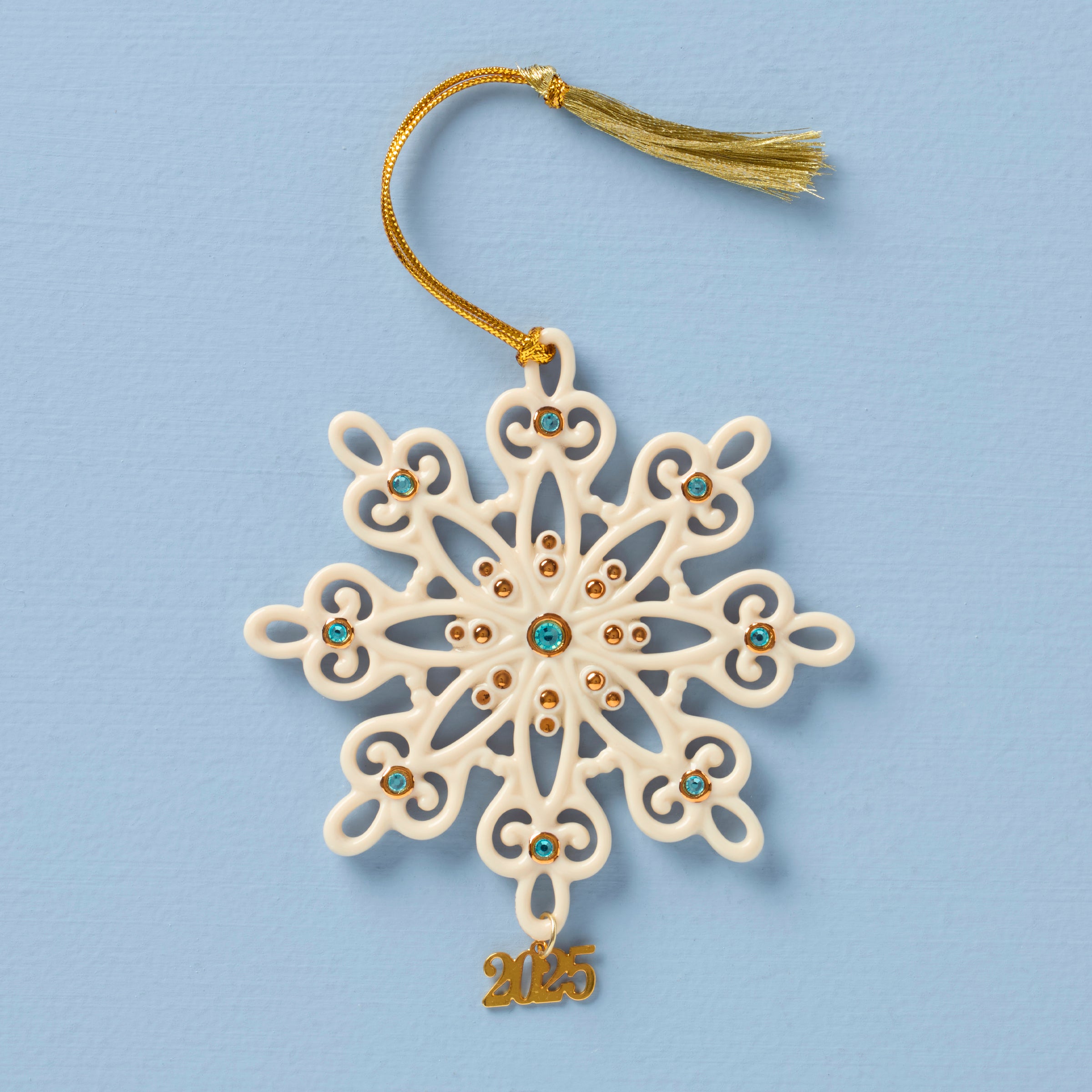 2025 Sparkling Gemstone Snowflake Christmas Ornament - Elegant Holiday Tree Decoration for Festive Home & Office Decor