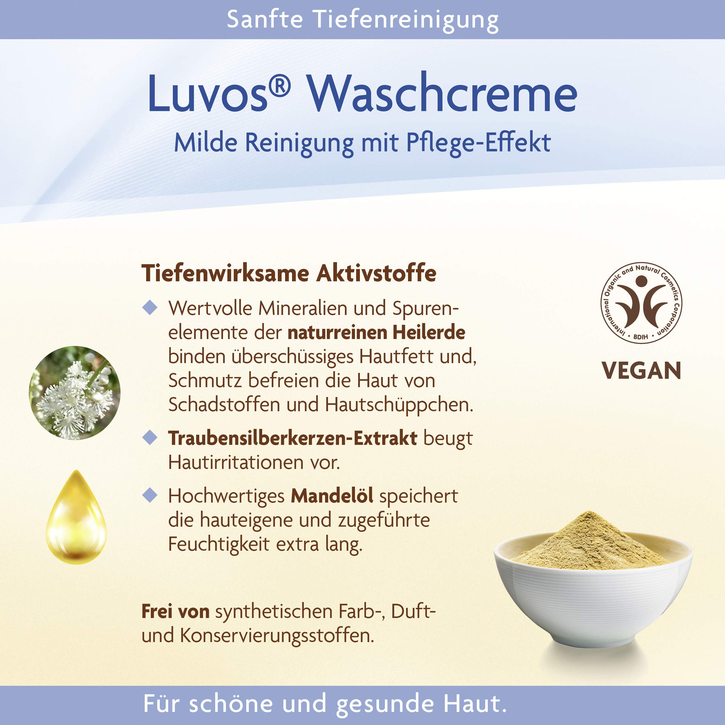 Luvos Wash Cream 100ml - Gentle Facial Cleanser for Sensitive Skin | Daily Skincare & Makeup Removal | Perfect for Travel & Gym