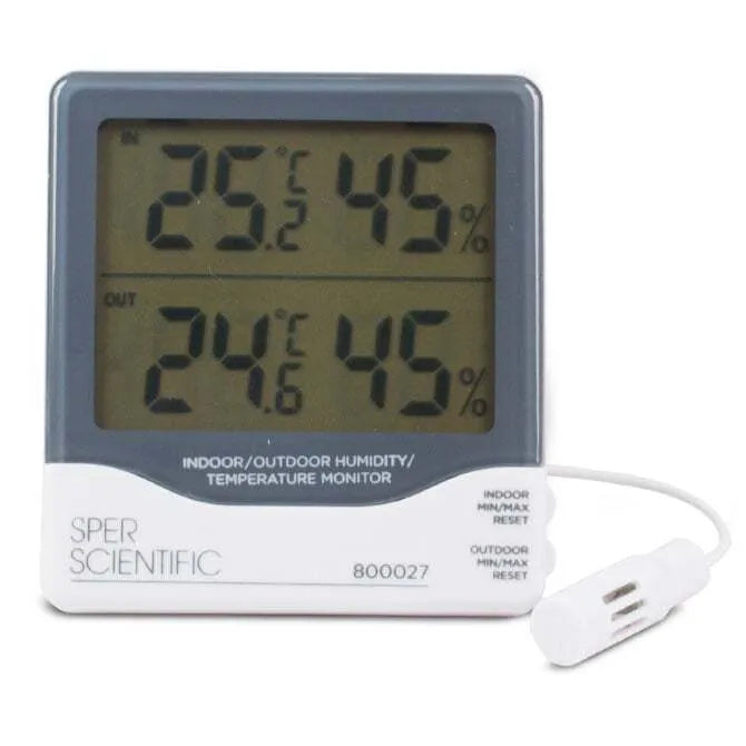 Digital Indoor Outdoor Humidity and Temperature Monitor - Wireless Hygrometer Thermometer for Home, Greenhouse, Baby Room, and Office Use