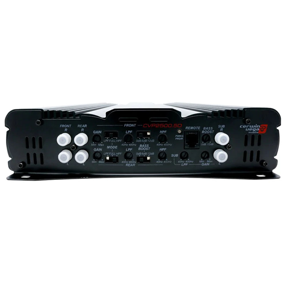 Cerwin Vega CVP2500.5D 2500W Peak 5-Channel Car Amplifier - 660W RMS Power, Class AB, Bass Remote Control (Certified Refurbished) - Perfect for Car Audio Systems, Bass Boost & Multi-Speaker Setups