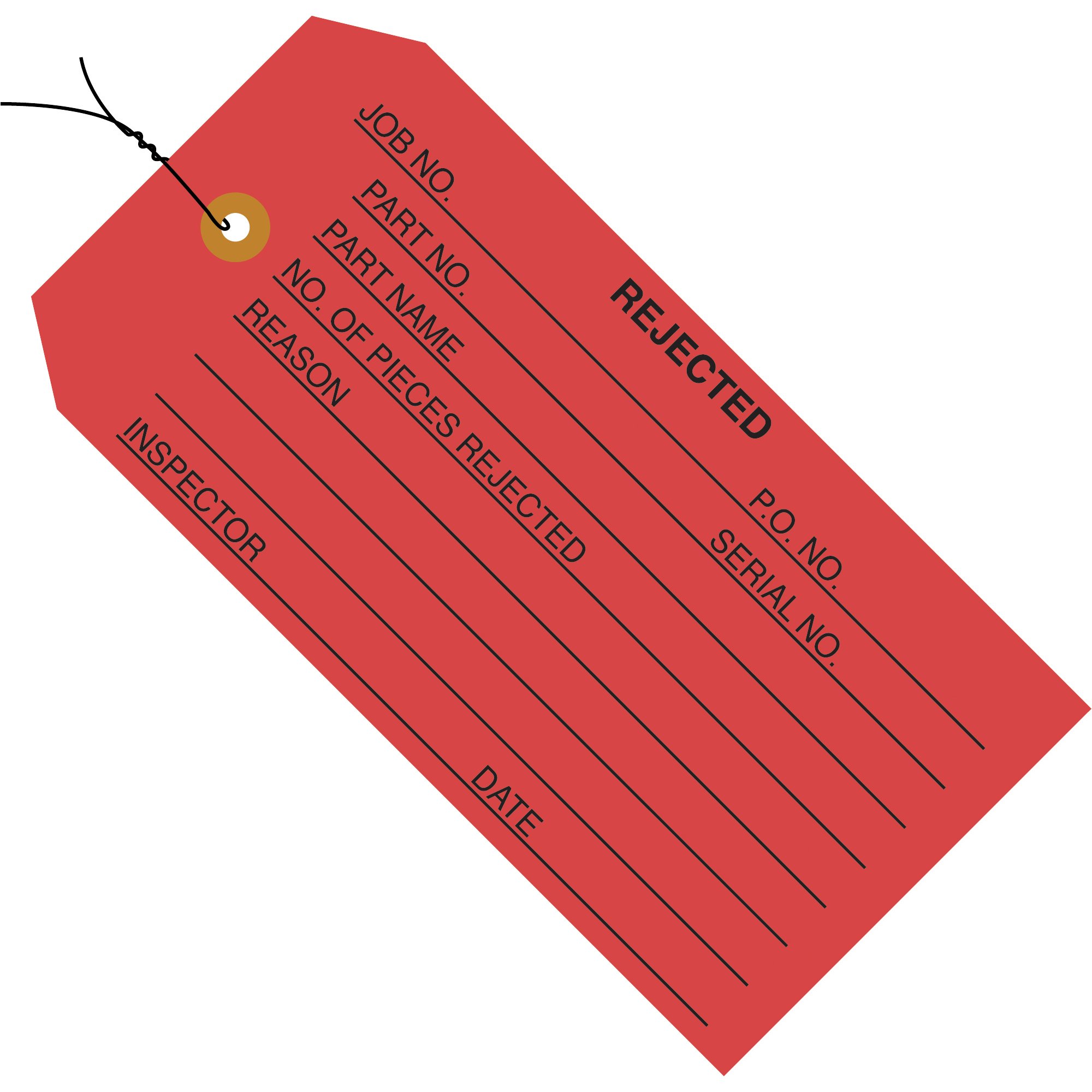 Aviditi G20033 13 Point Cardstock Pre-Wired Rejected Inventory Tags - 4.75
