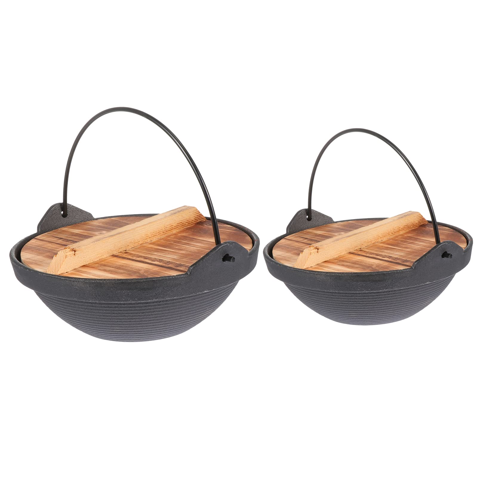 2-Piece Cast Iron Skillet Set - Non-Stick Dutch Oven with Lid, High-Temperature Resistant Camping Cookware for Soup, Stew & Boiling | Perfect for Outdoor Cooking, Camping Trips & Home Kitchen Use