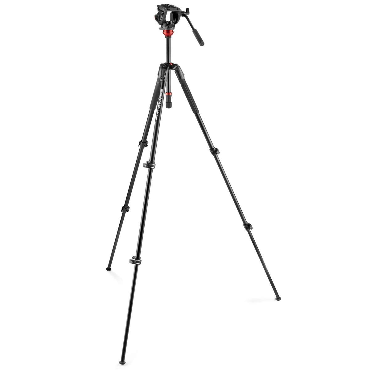 Manfrotto 190X 3-Section Aluminum Tripod with 500 Fluid Video Head - Professional Video & Photography Support for DSLR Cameras, Perfect for Vlogging, Live Streaming & Outdoor Shooting