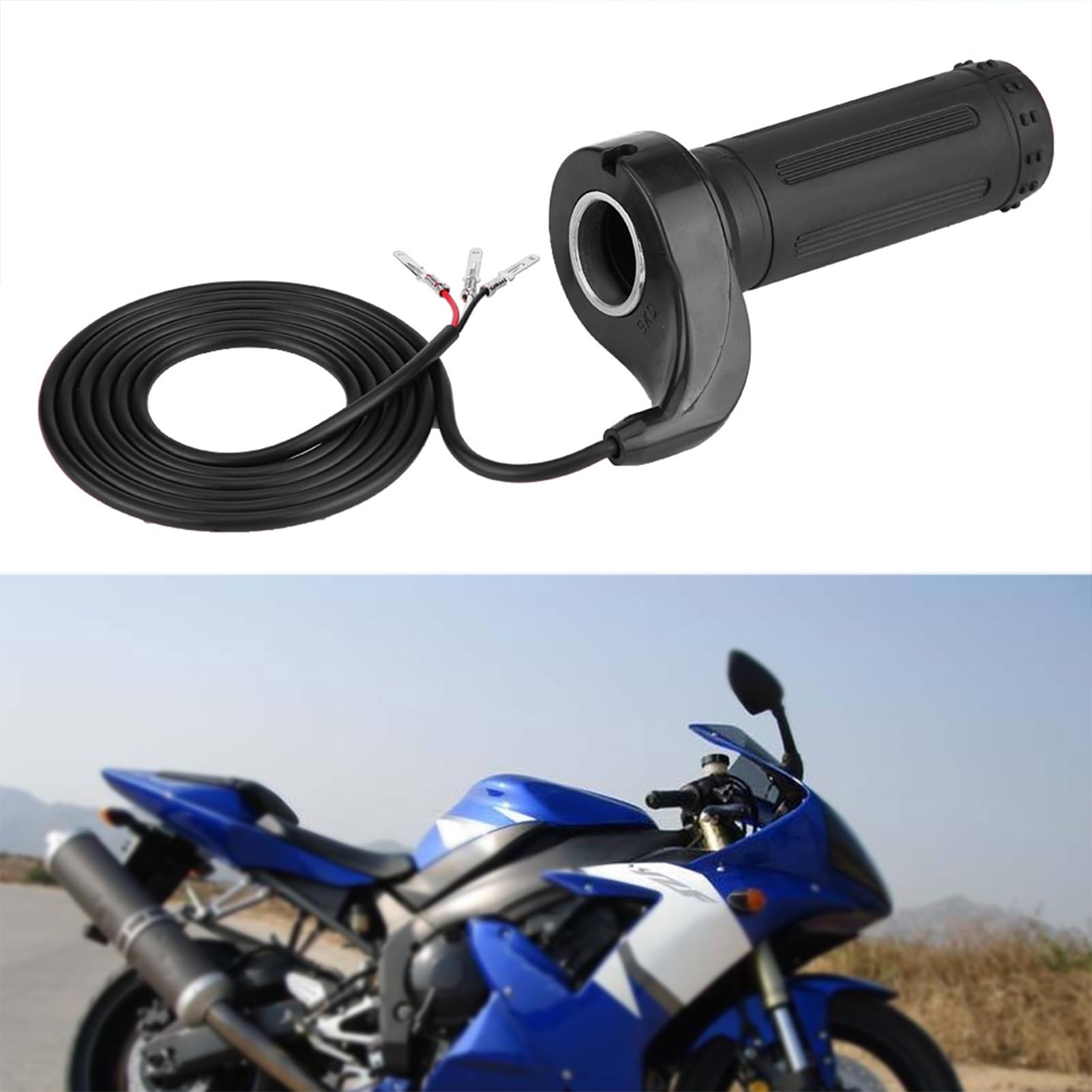 Qiilu Universal Motorcycle Throttle Handle Grip - 3-Cable Electric Scooter Speed Accelerator Replacement for Smooth Riding Experience