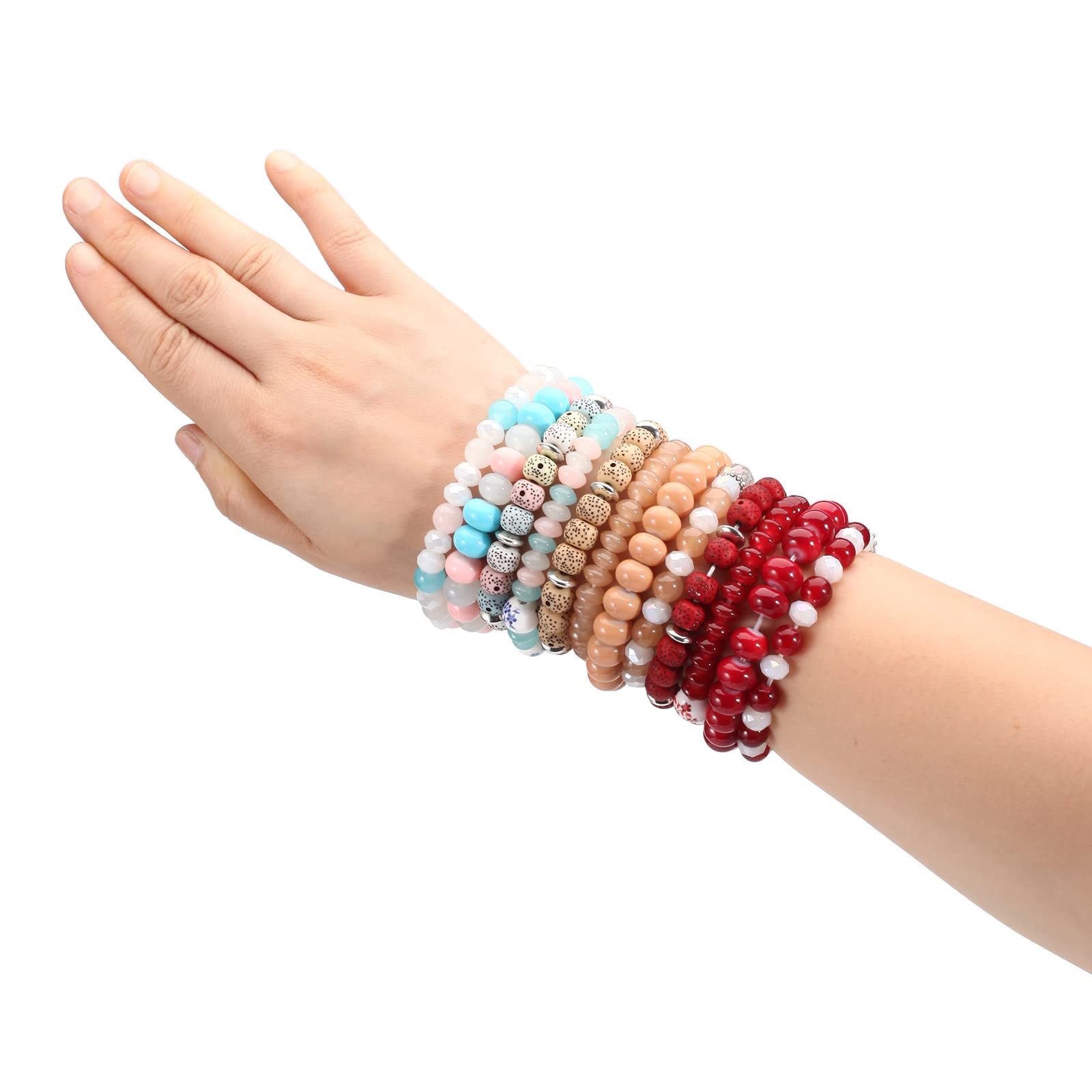Stylish Bohemian Stretch Bracelets for Women - Multilayer Colorful Beaded Charm Bracelet Set | Perfect for Festival, Beach & Everyday Wear