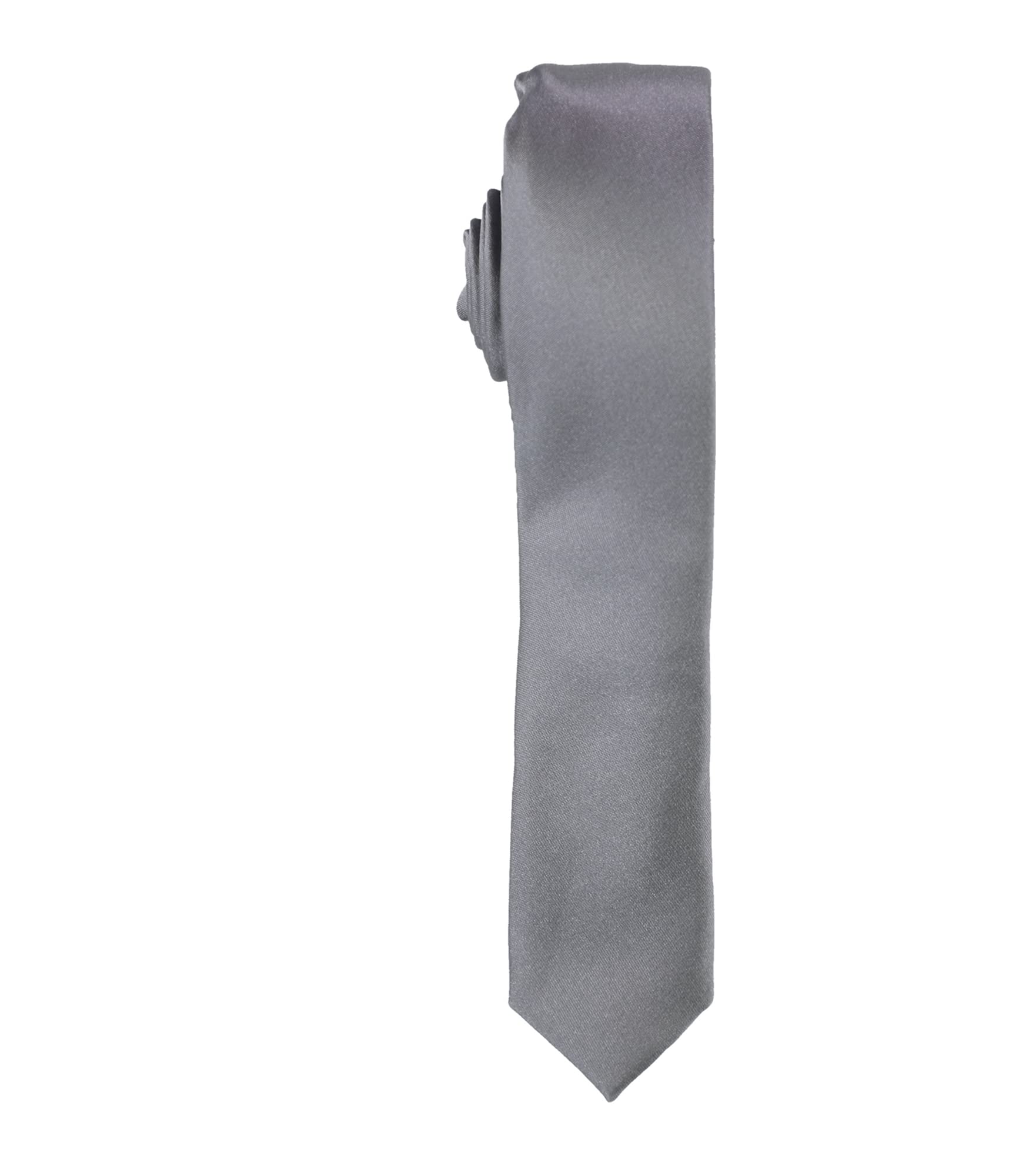 Alfani Men's Satin Self-Tie Necktie - Classic Gray Formal Tie for Business, Weddings & Special Occasions | One Size Fits Most | Premium Silk Feel