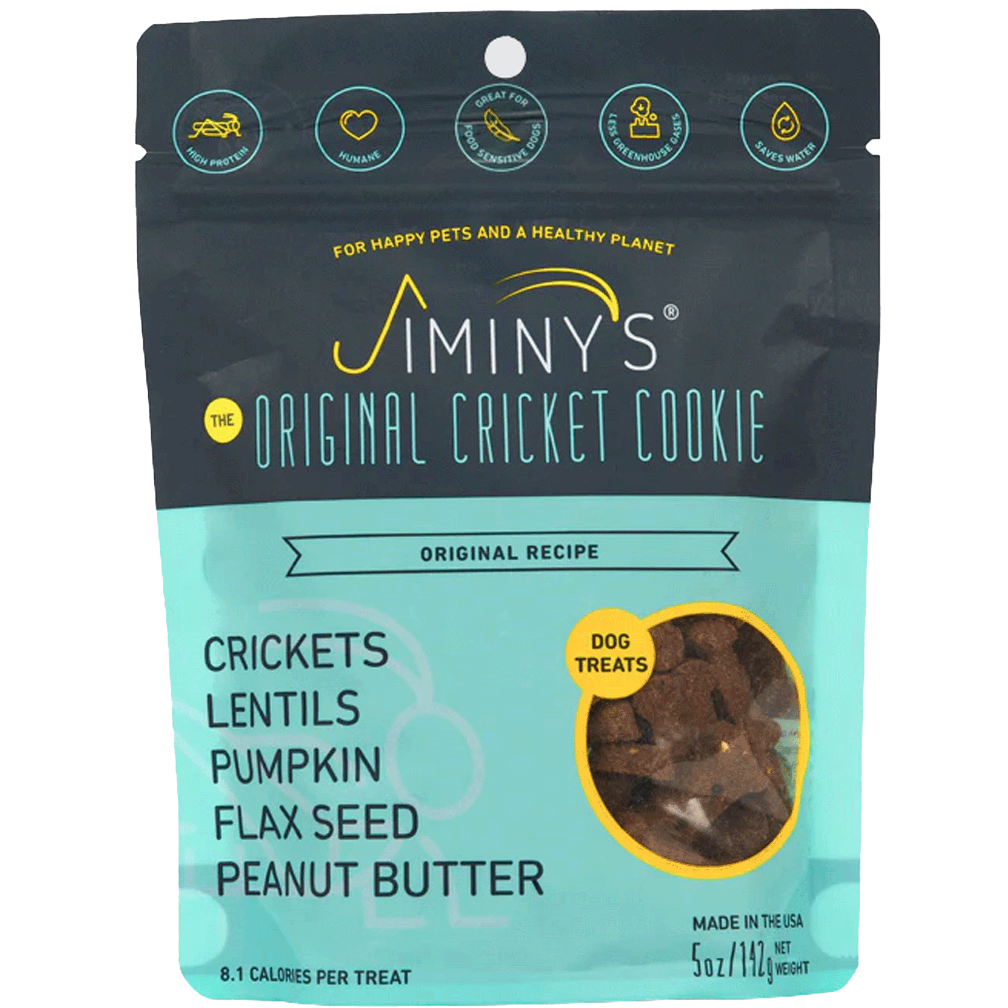 Jiminy's Original Cricket Protein Dog Treats - High Protein, All-Natural, Grain-Free Dog Snacks for Training & Rewards - Perfect for Active Dogs & Outdoor Adventures