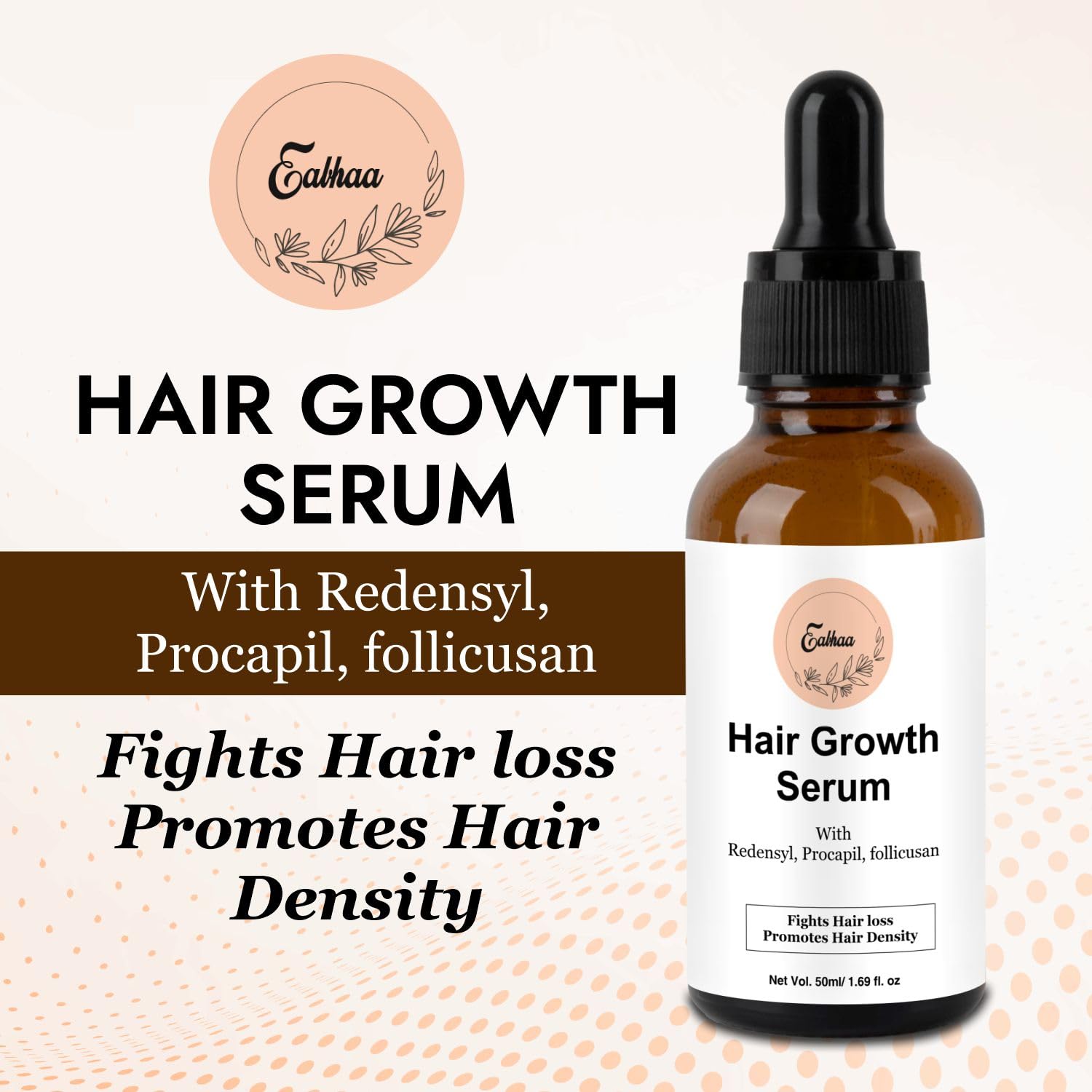 Eabhaa Procapil & Redensyl Hair Growth Serum with Follicusan - 50ml Anti Hair Loss Treatment for Women & Men - Promotes Thicker, Healthier Hair for Daily Scalp Care & Styling