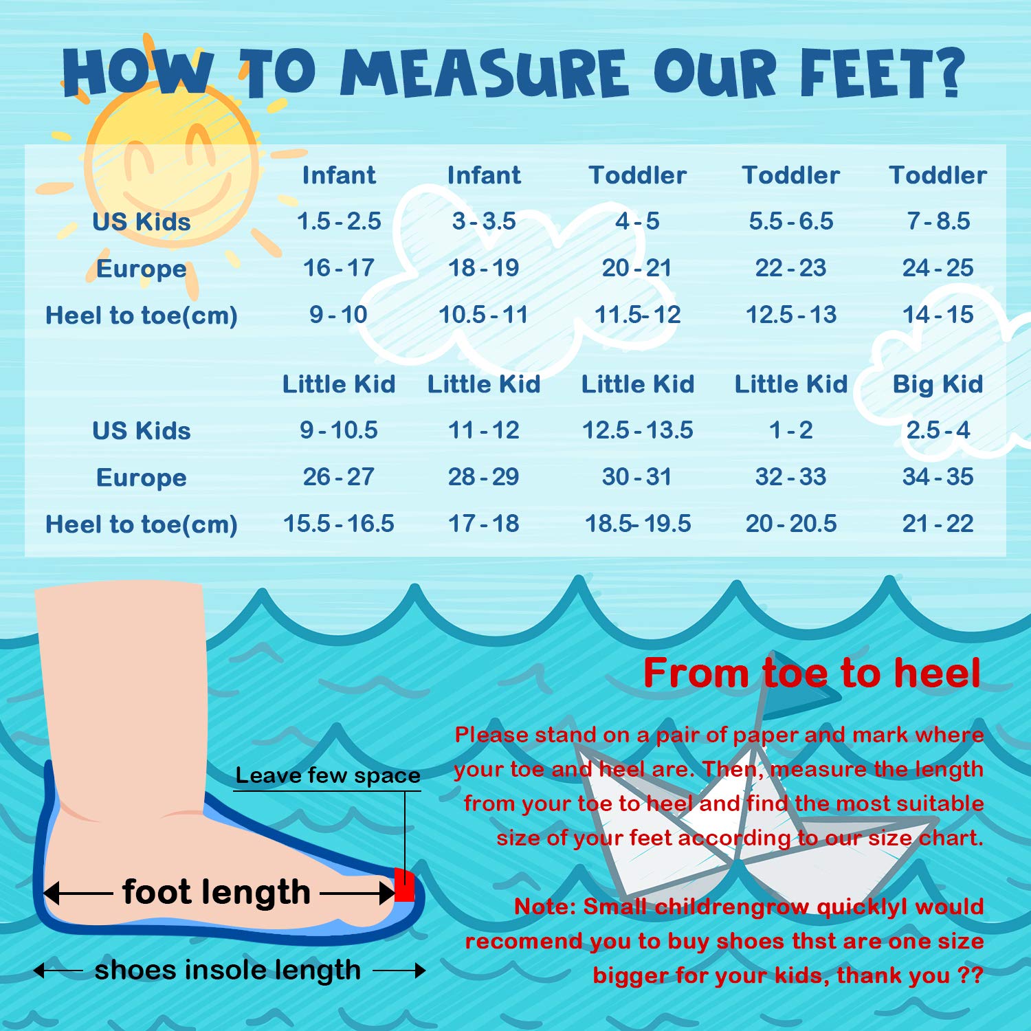 Sunnywoo Kids Water Shoes for Girls & Boys - Quick Dry Non-Slip Aqua Socks for Swimming, Beach, Pool & Outdoor Sports - Barefoot Skin Water Shoes for Toddlers & Children - Perfect for Water Play, Surfing & Summer Activities