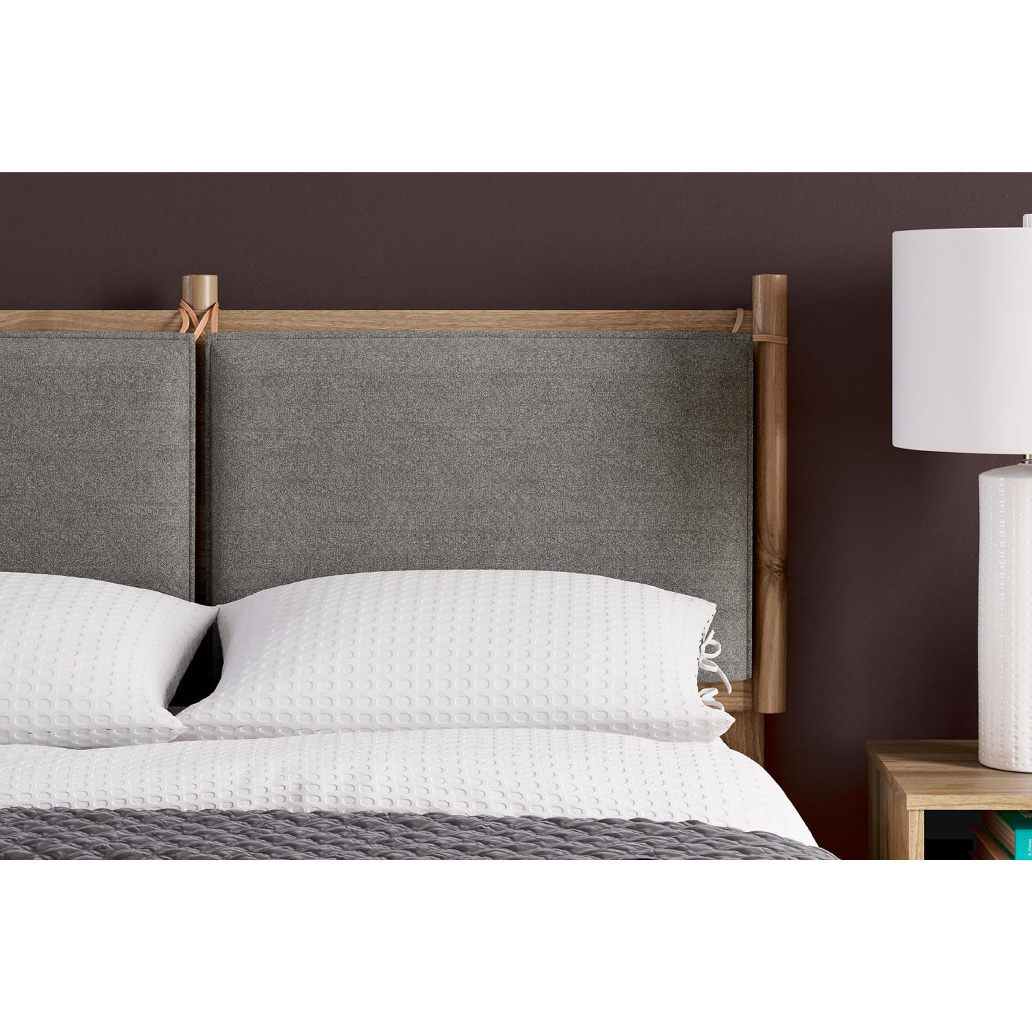 Aprilyn Full Platform Bed Frame - Honey Finish, Queen Size, Solid Wood, Modern Minimalist Design for Bedroom, Living Room, or Guest Room