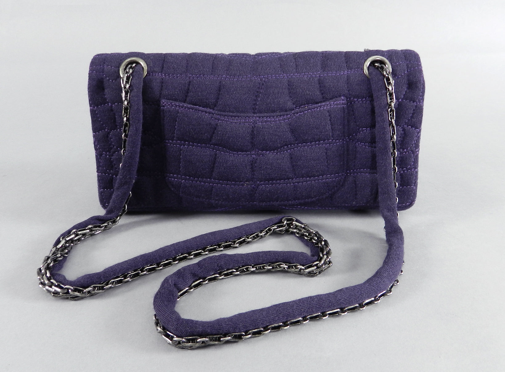 Chanel 07A Purple Knit Fabric Reissue East West Flap Bag - Luxury Designer Handbag for Women | Perfect for Evening Events, Date Nights & Fashionable Outfits