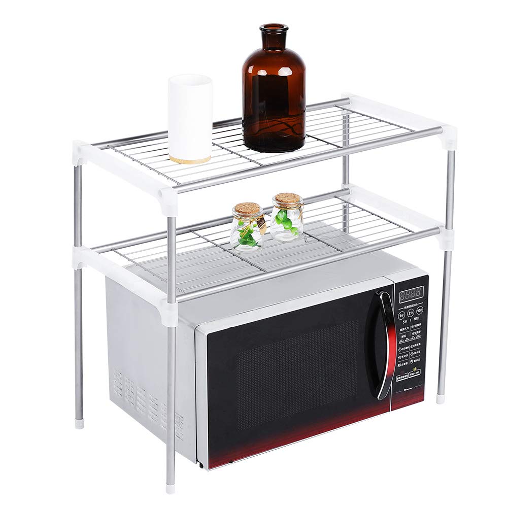 Oumefar Kitchen Shelf - Double Layer, Space Saving for Microwave & Storage