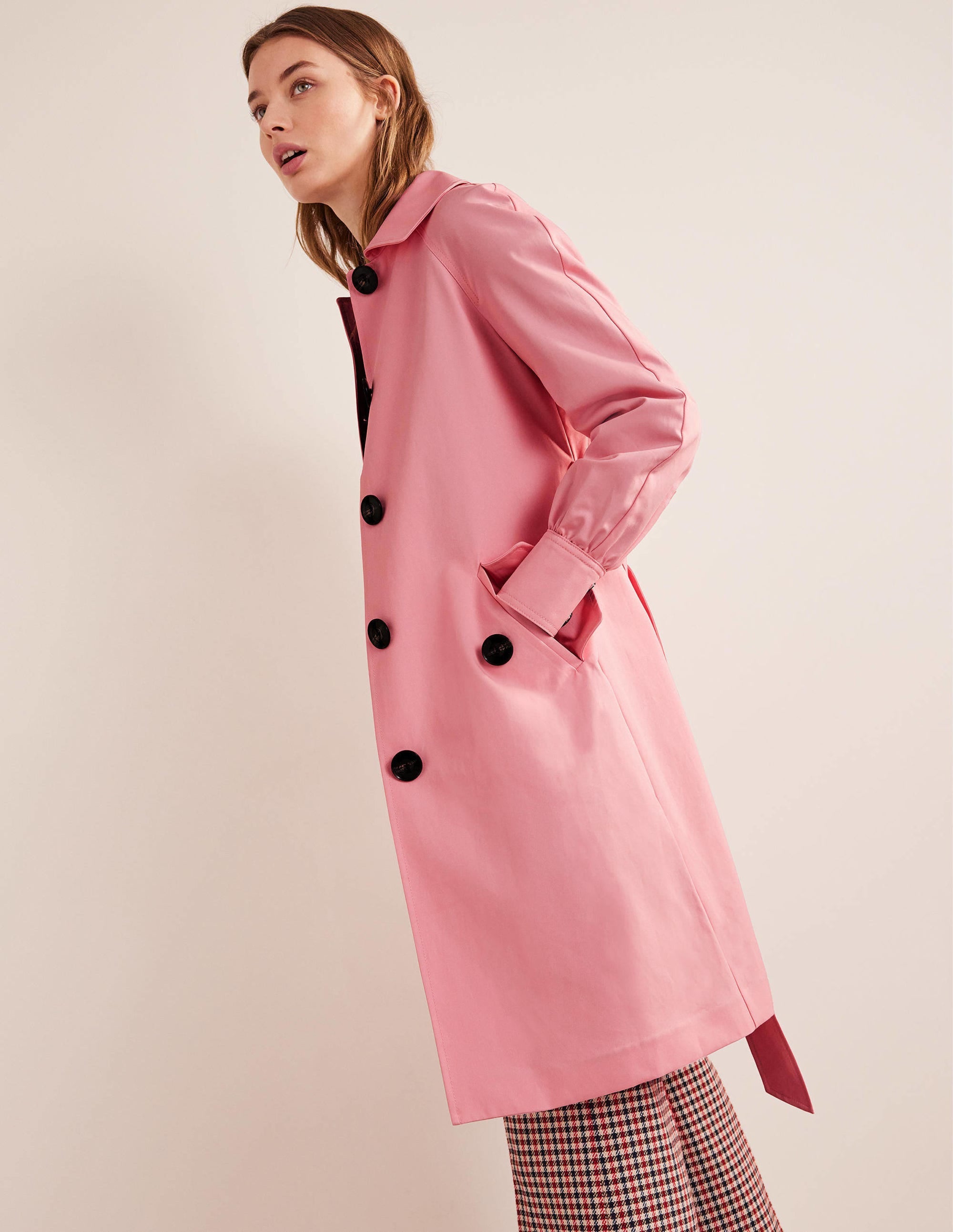 Stylish Pink Belted Trench Coat for Women | Fashionable Outerwear for Fall & Winter | Perfect for Office, Dating & Special Occasions