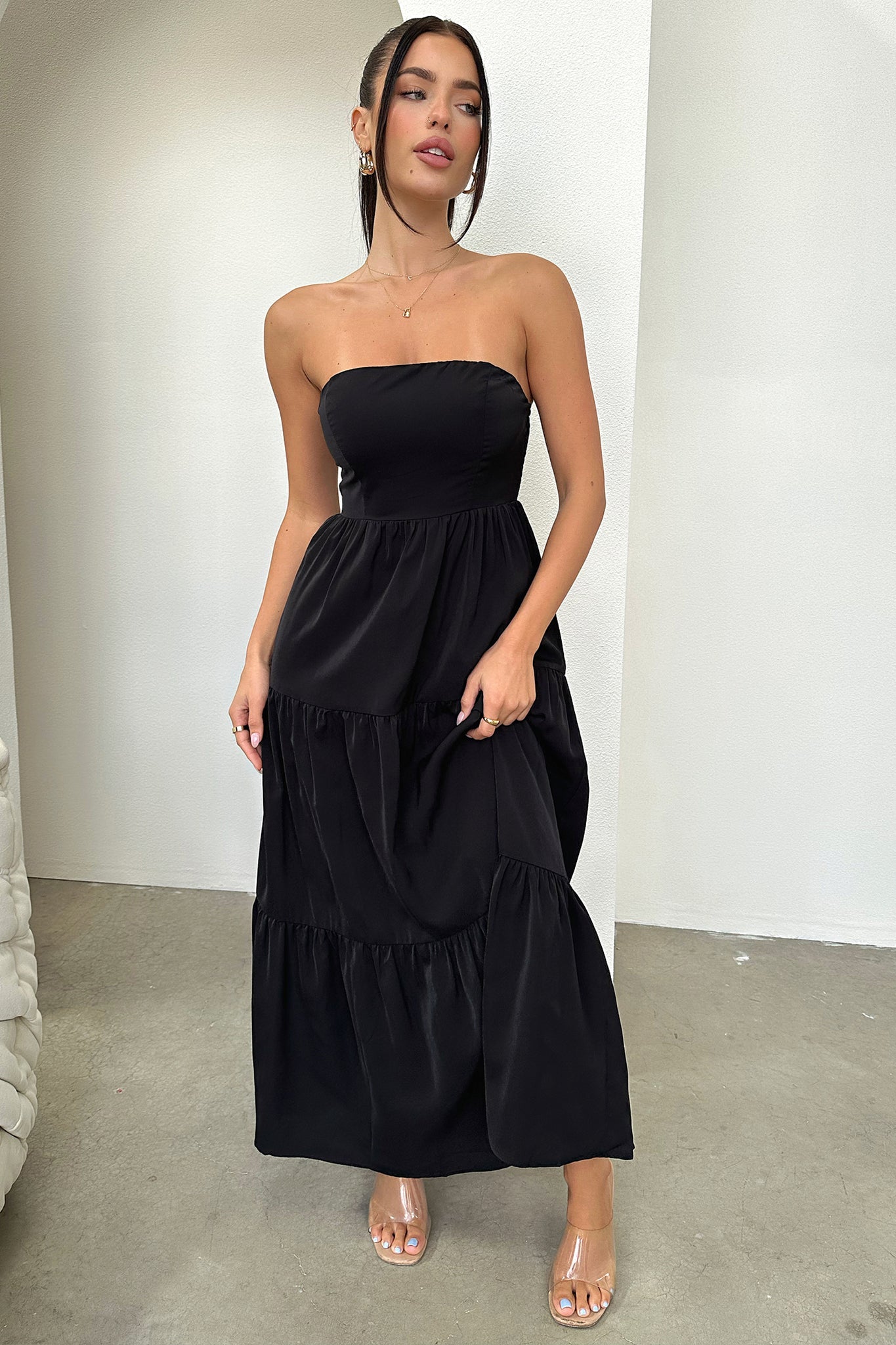 Hailey Maxi Dress for Women - Elegant Black Long Summer Dress for Beach, Party & Casual Wear
