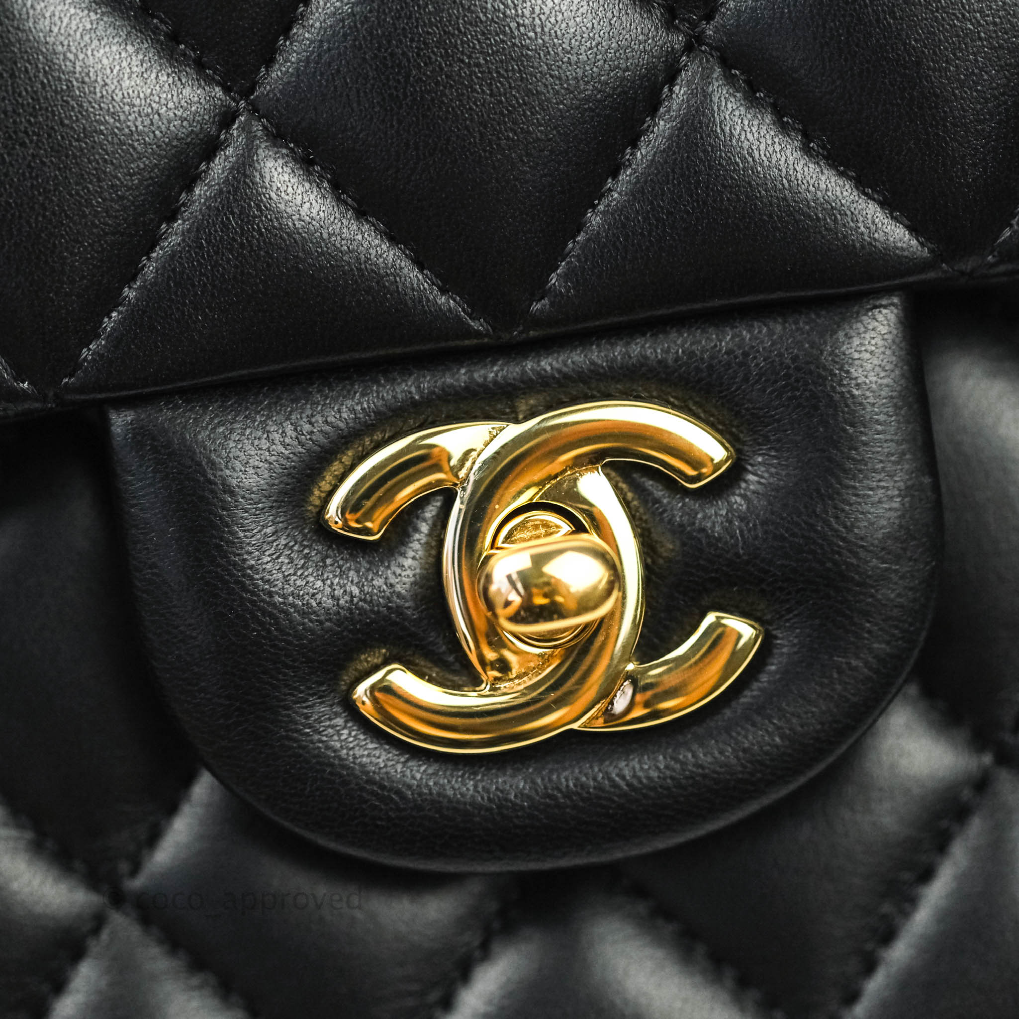 Chanel Classic Flap Bag M/L Size - Black Lambskin Leather with Gold Hardware | Luxury Handbag for Women, Perfect for Evening Events & Daily Use