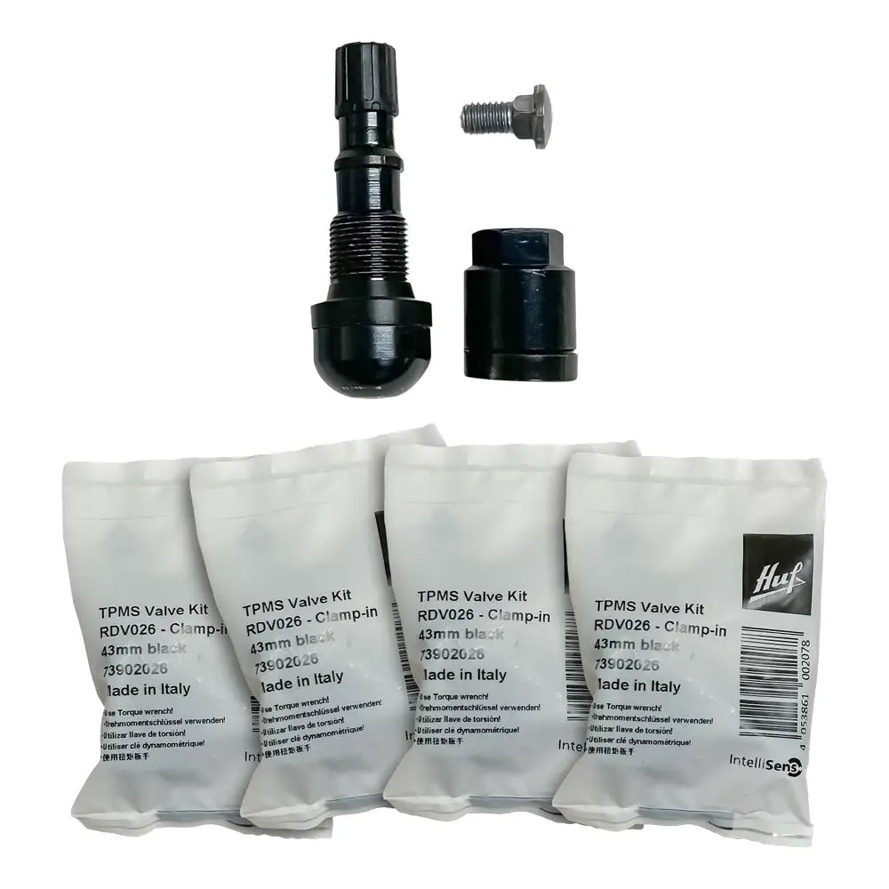 HUF RDV026 Black TPMS Clamp In Valve Kit 43mm - Compatible with Most Vehicles, Durable Tire Pressure Monitoring System Accessory for Car, Truck & SUV - Perfect for Off-Roading, Daily Commuting & Long Road Trips