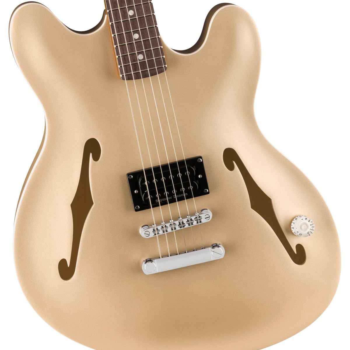 Fender Tom DeLonge Starcaster Semi-Hollow Body Electric Guitar - Satin Shoreline Gold Finish | Signature Model for Punk Rock & Alternative Music Performances