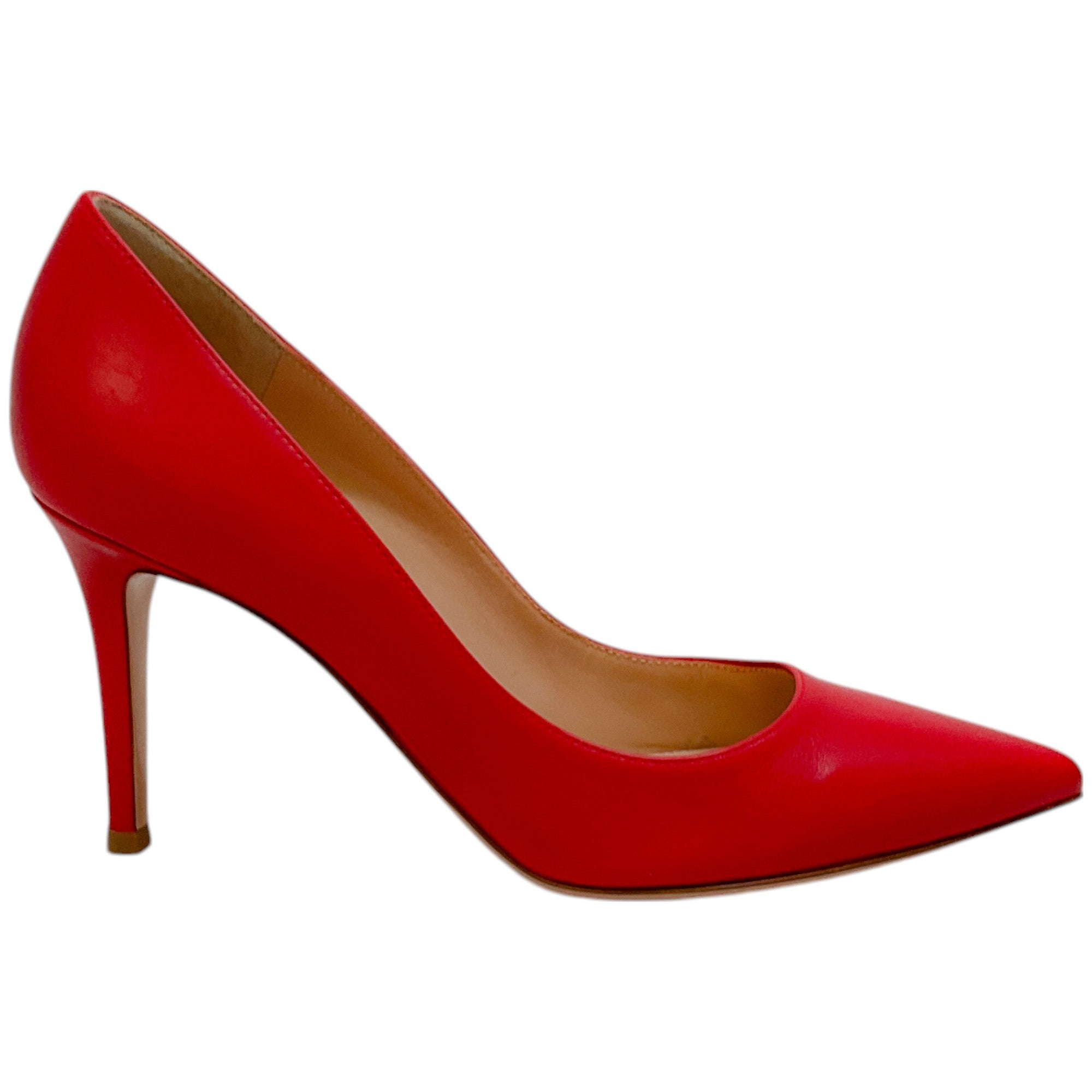 Gianvito Rossi Tabasco Red Leather Gianvito 85 Pumps - Elegant High Heels for Women, Perfect for Parties, Weddings & Office Wear