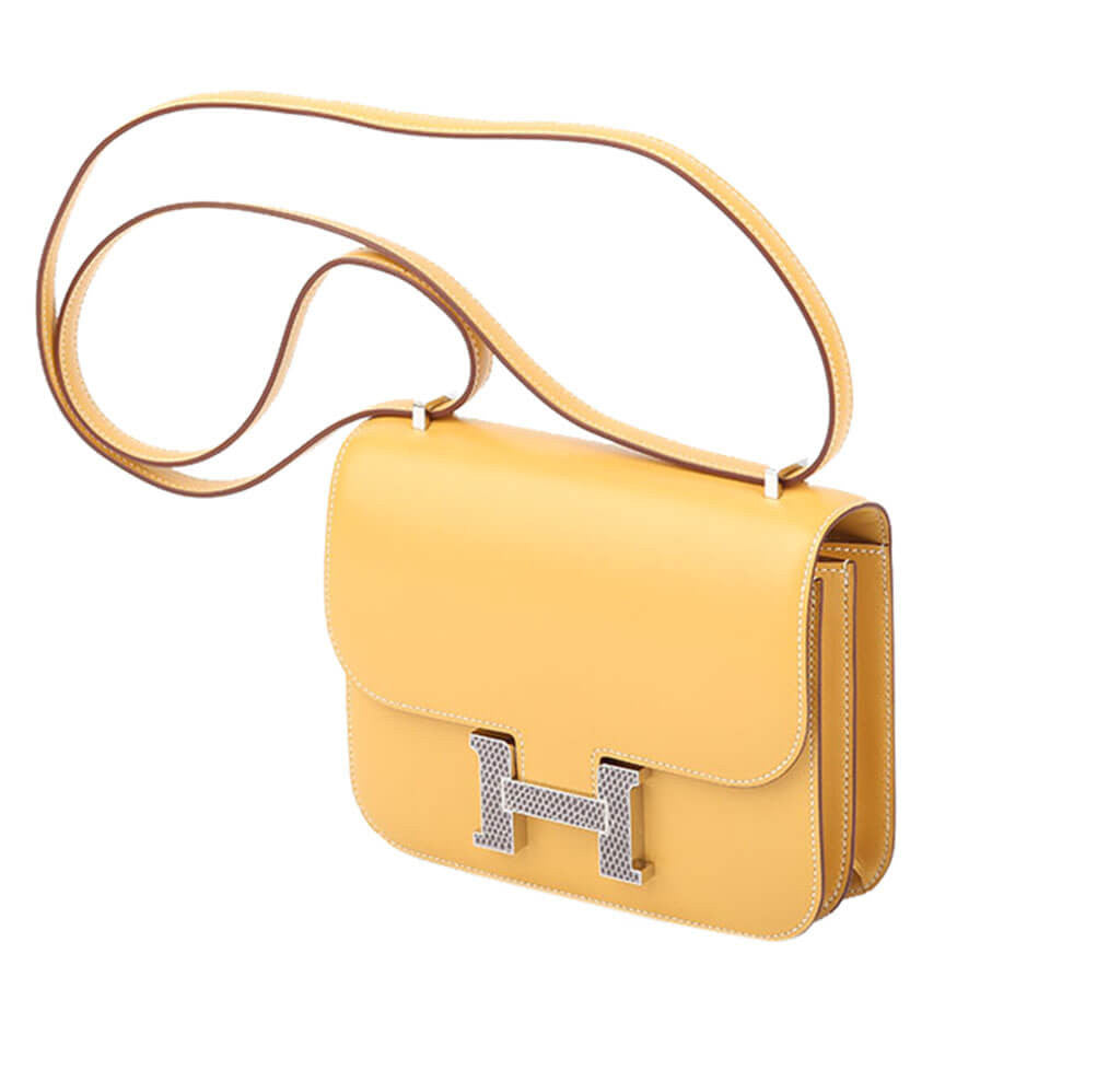 Authentic Hermès Constance 18 Bag in Caramel Box Leather - Luxury Crossbody Bag for Women, Perfect for Date Night & Special Occasions