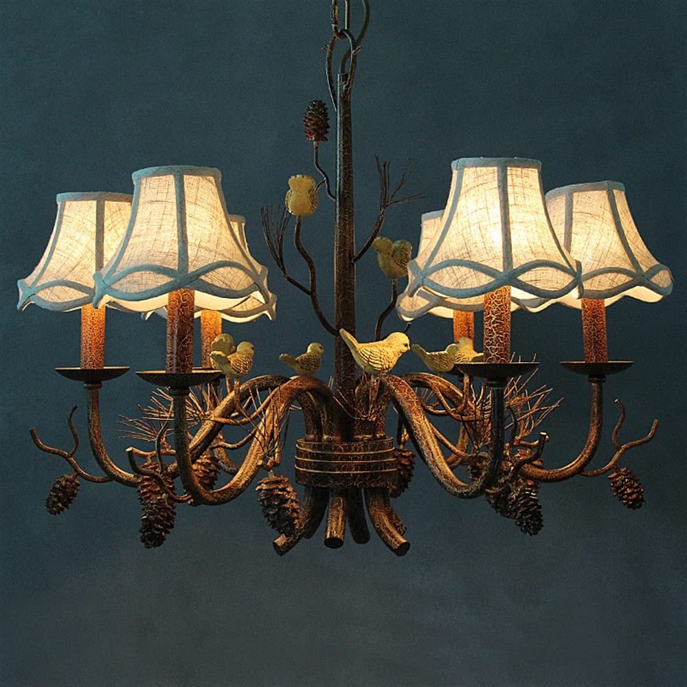 6-Light Rustic Chandelier for Bedroom, Kitchen & Dining