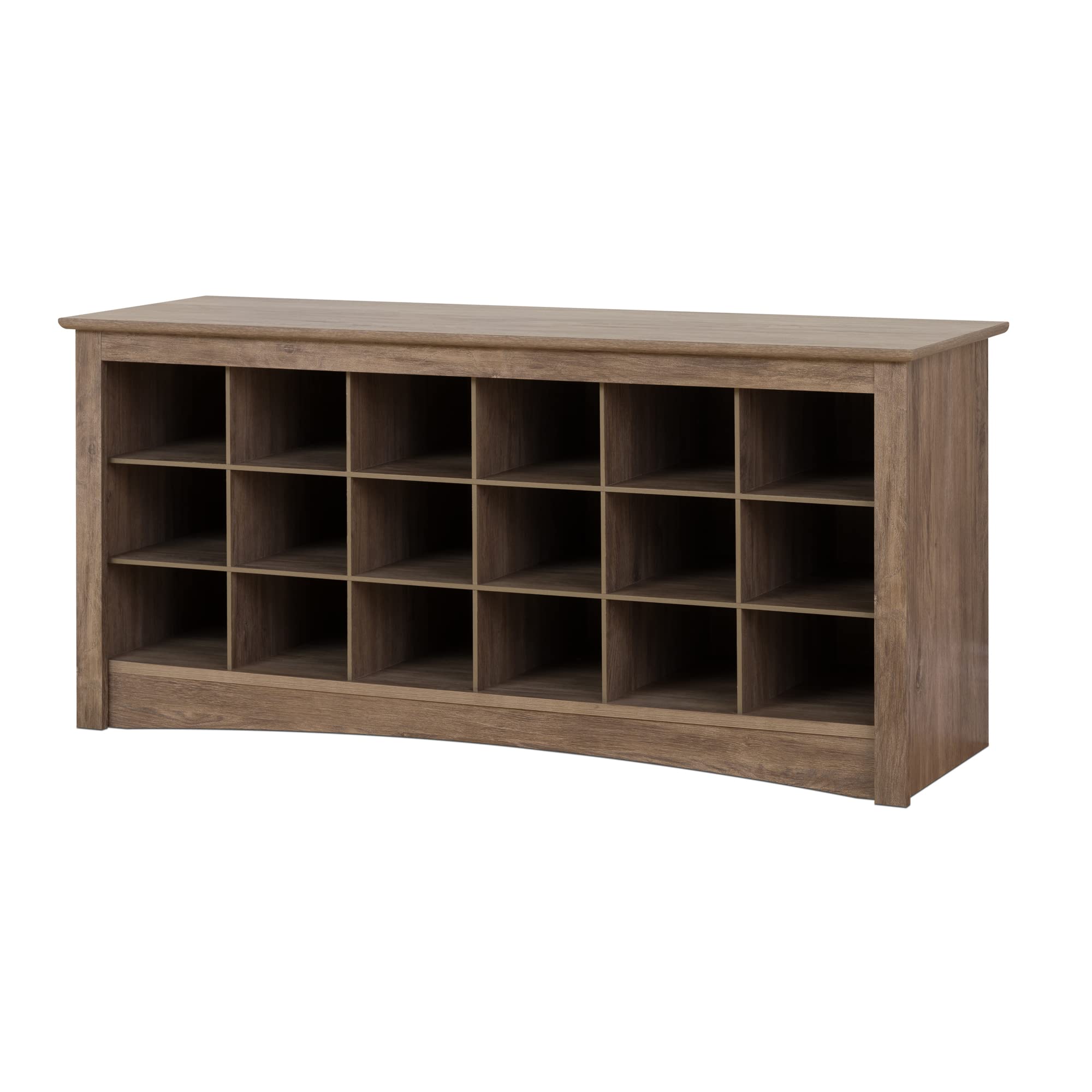 Prepac Drifted Gray Entryway Shoe Cubbie Bench - 12-Cubby Storage Organizer with Seat for Entry, Mudroom & Closet Organization