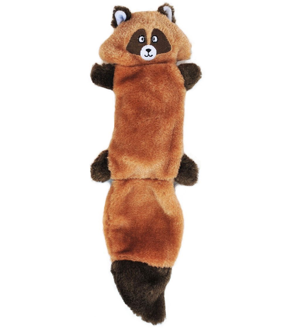 ZippyPaws Zingy Racoon - No-Stuffing Squeaky Plush Dog Toy for Small & Medium Dogs | Interactive Chew Toy for Puppies & Adult Dogs | Perfect for Indoor Play, Training & Boredom Relief