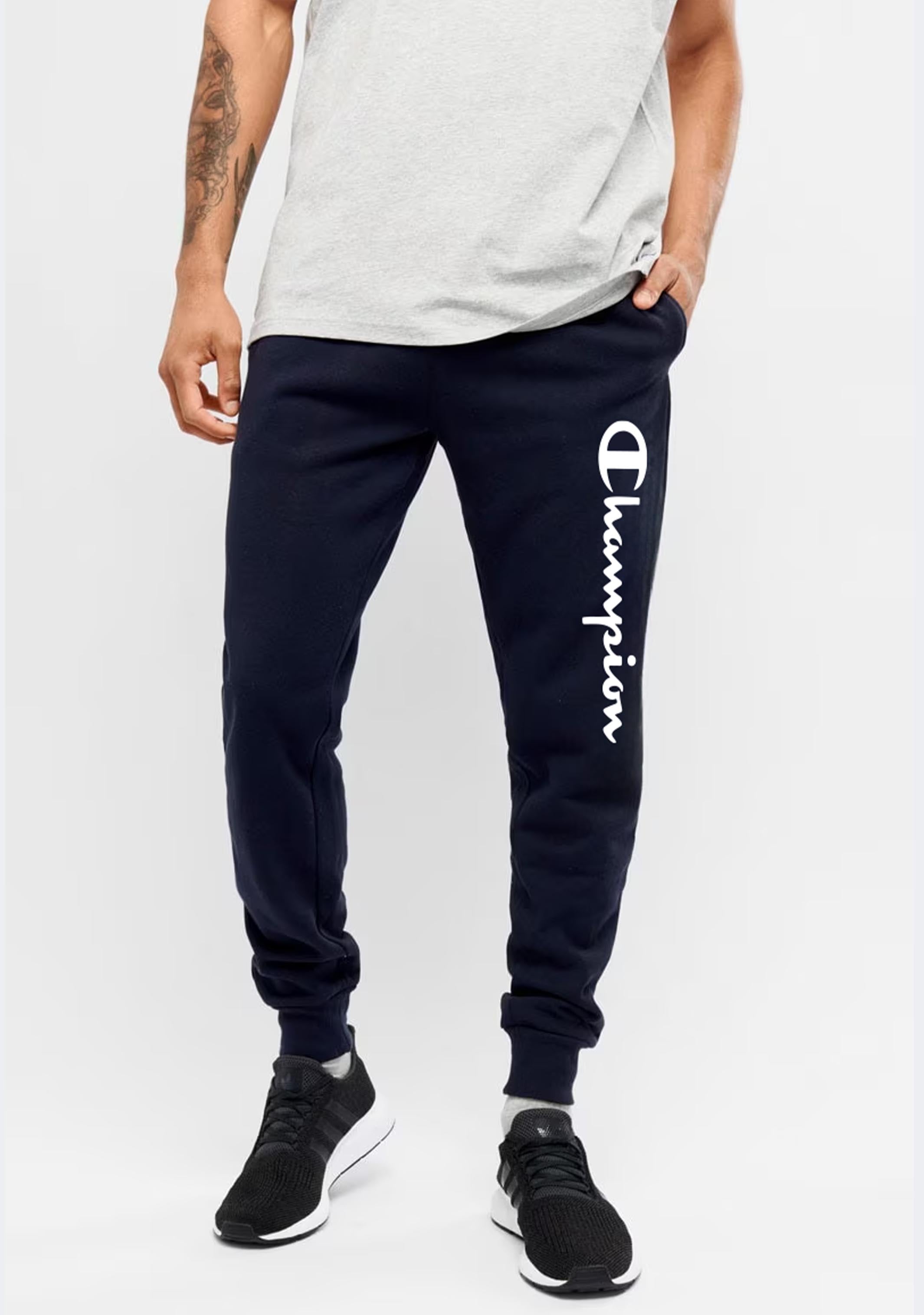 Champion Men's Rochester Script Joggers - Comfortable Athletic Pants for Running, Gym & Casual Wear | Moisture-Wicking & Breathable Workout Pants