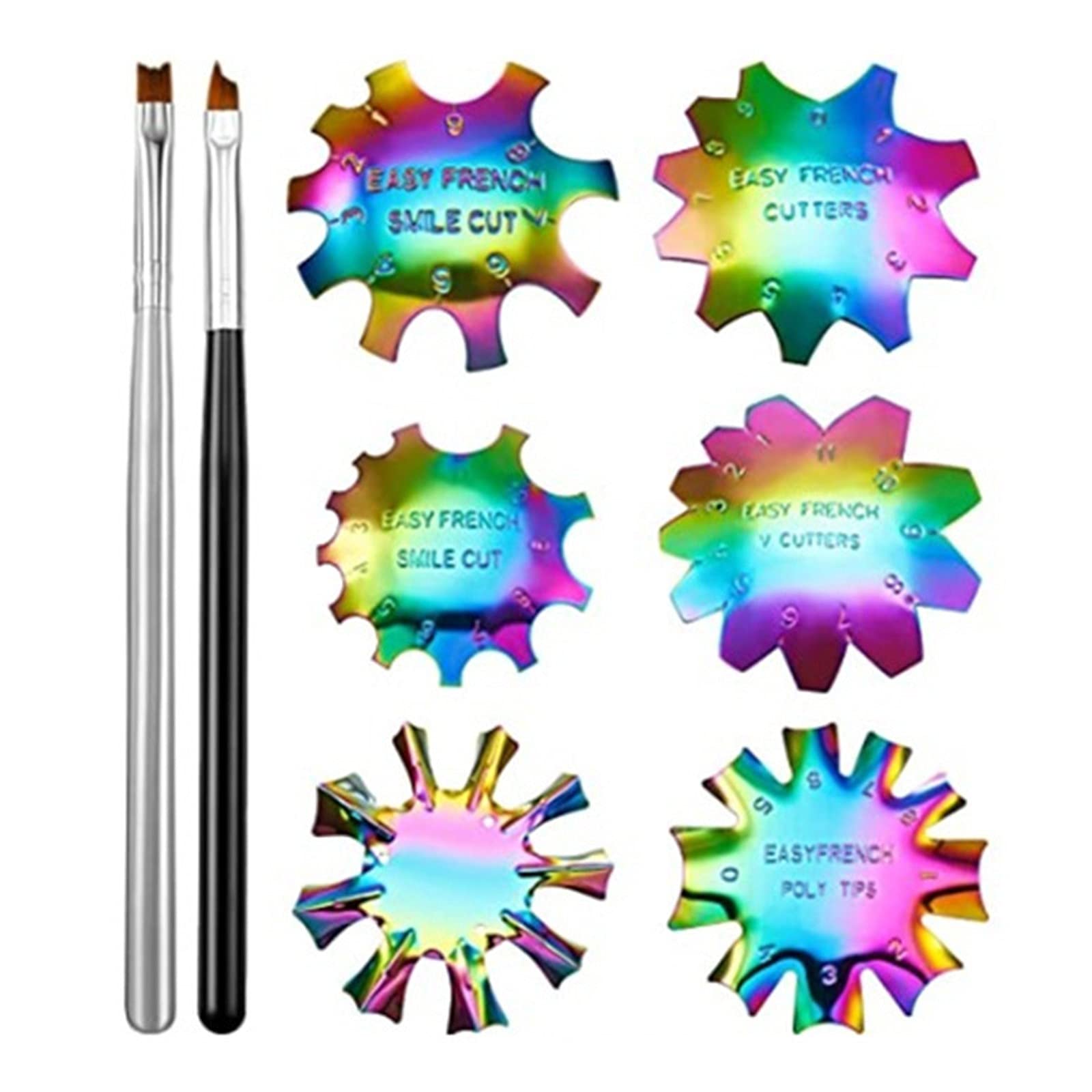 French Line DIY Nail Art Kit - 8PC Stainless Steel Nail Tools Set with Nail File & Buffer for Professional Manicure & Home Nail Care