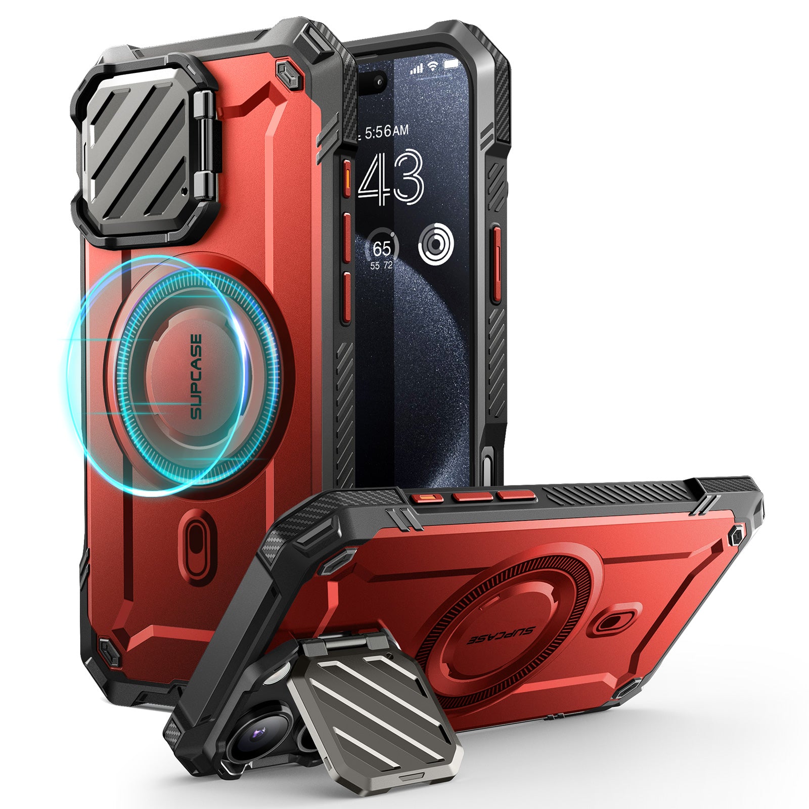 iPhone 16 Pro Case 6.3 Inch - Unicorn Beetle MAG XT MagSafe Compatible Protective Cover with Military-Grade Drop Protection, Metallic Red - Perfect for Daily Use, Travel & Outdoor Activities
