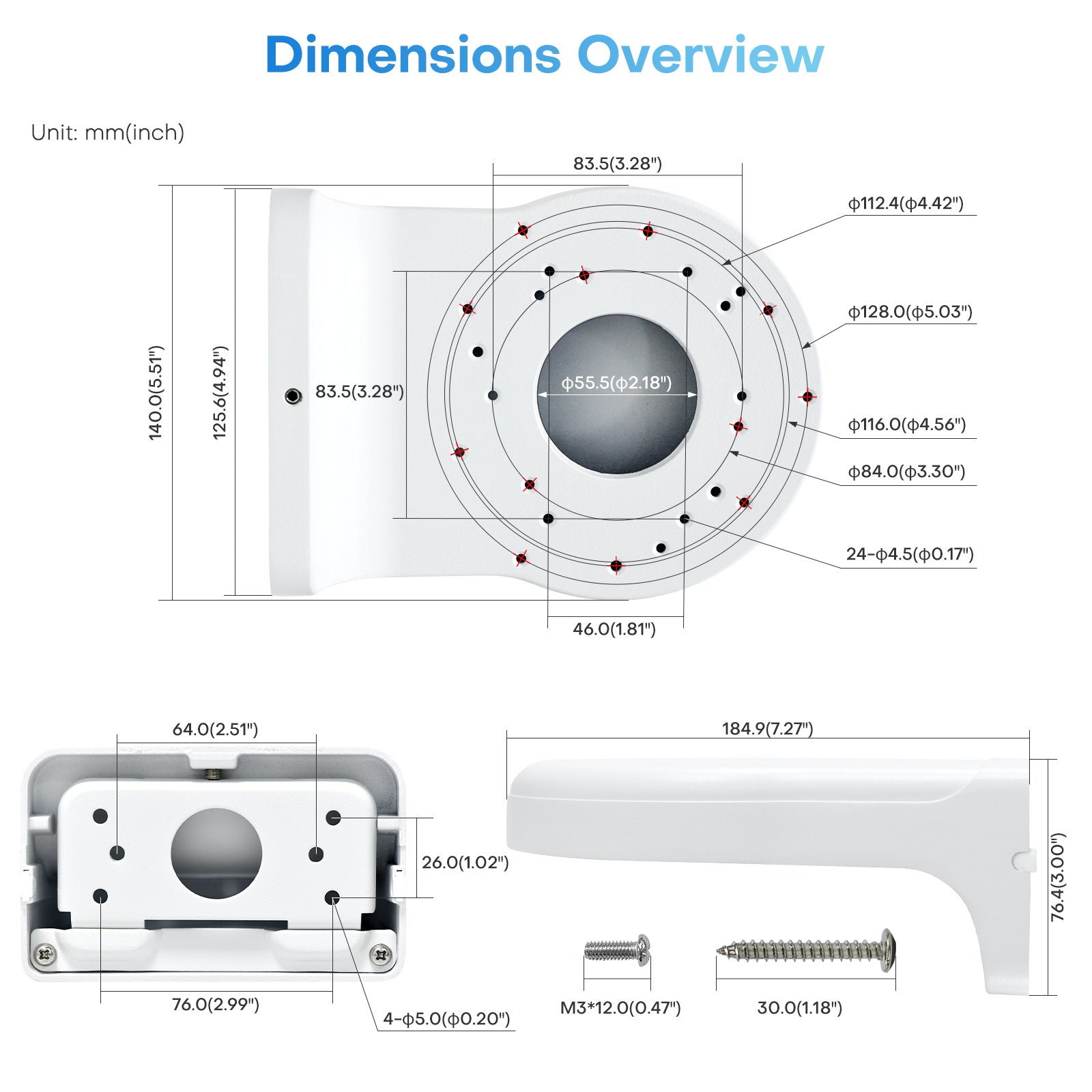 Hikvision & Dahua Camera Mount Bracket - Universal Security Camera Stand for Indoor/Outdoor Surveillance - Perfect for Home, Office & Business Security Systems