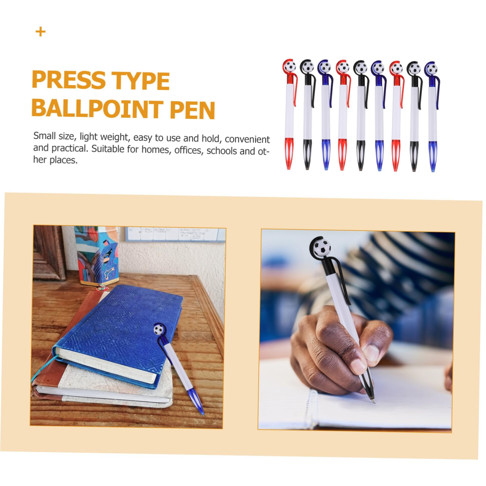 Lurrose 36-Pack Soccer Ballpoint Pens - Football Theme Writing Pens for Office, School & Gift - Perfect for Soccer Fans, Party Favors & Team Spirit Decorations