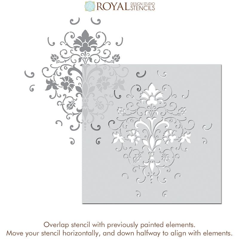 Elegancia Allover Stencil - Reusable DIY Craft Stencils for Painting, Scrapbooking & Home Decor | Perfect for Wall Art, Furniture, Fabric & DIY Projects