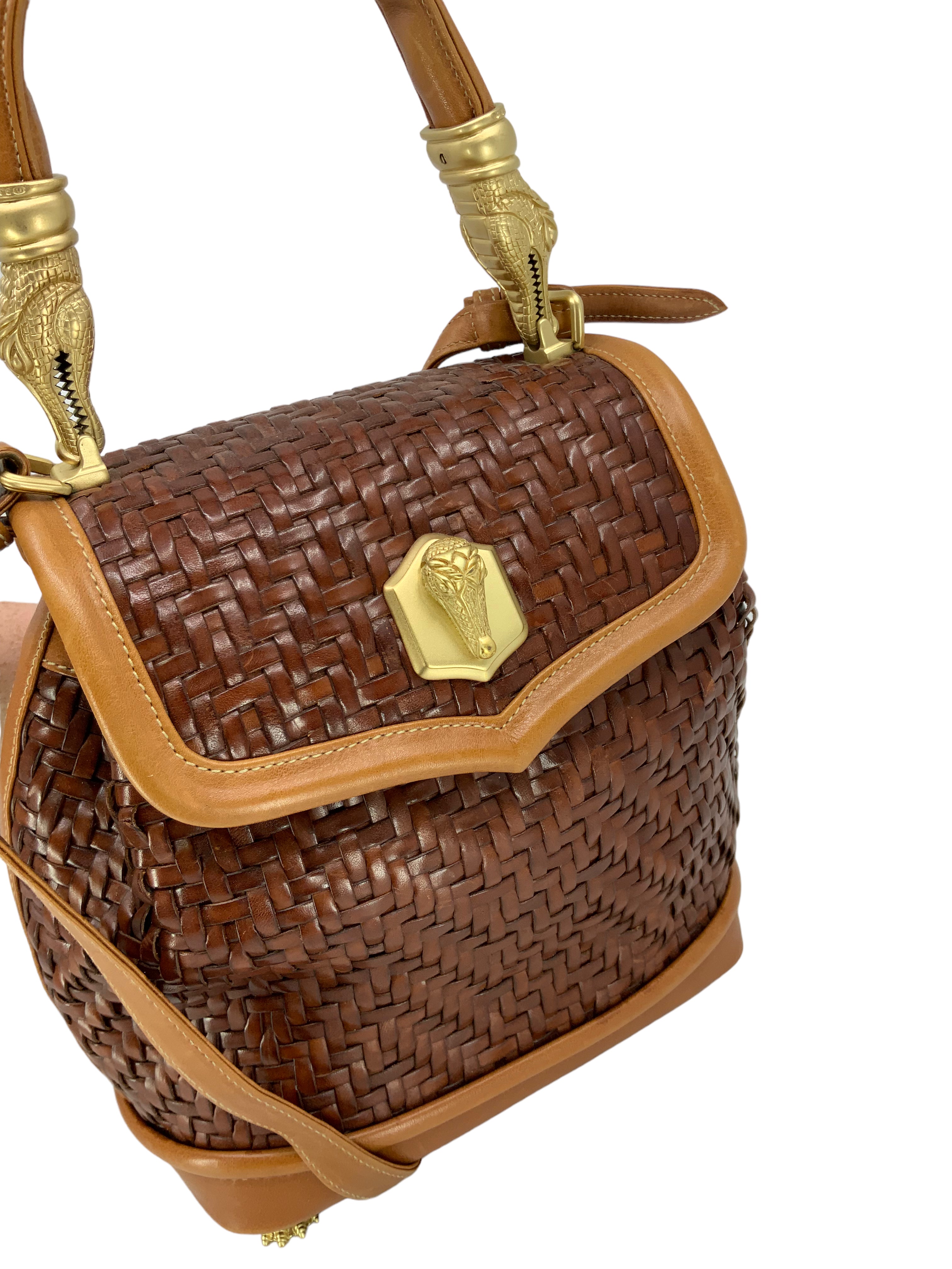 Barry Kieselstein-Cord Woven Leather Alligator Trophy Bag - Luxury Designer Handbag for Women, Perfect for Evening Parties & Special Occasions