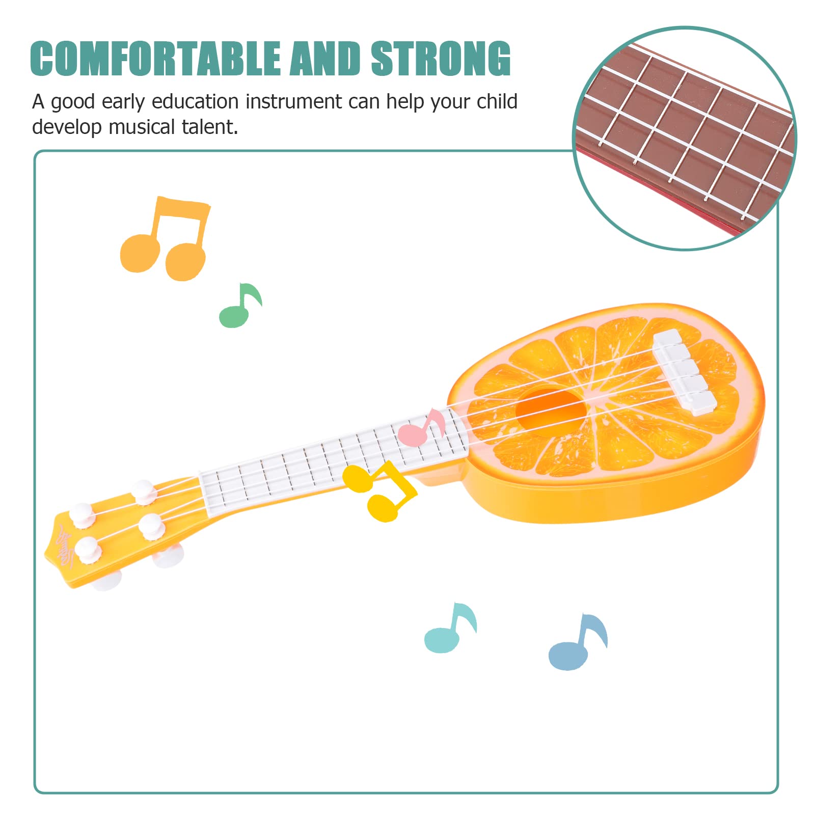 EXCLUZO 2-Pack Realistic Toy Guitar Set - Beginner's Mini Ukulele for Kids & Toddlers | Pretend Play, Music Education & Birthday Gifts