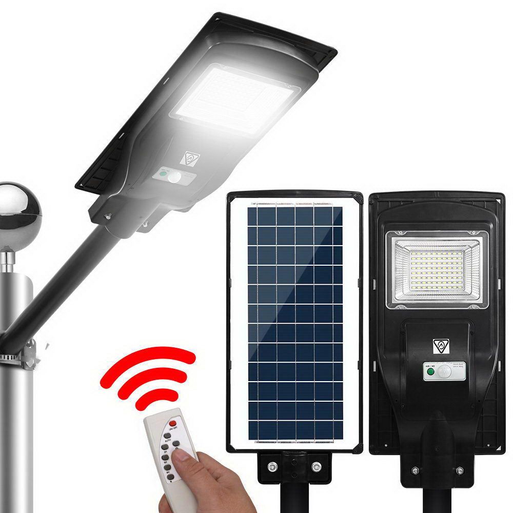 80 LED Solar Street Light 90W with Motion Sensor - Waterproof Outdoor Security Lighting for Driveway, Garden, Backyard, and Pathway Illumination