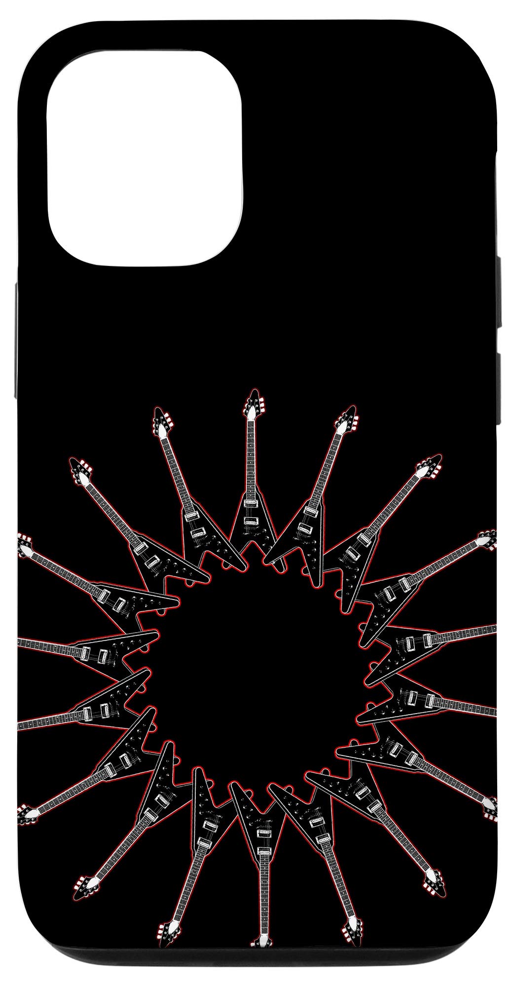 iPhone 12/12 Pro Hard Rock Heavy Metal Guitar Case - Flying V Design for Music Lovers | Perfect for Concerts, Band Performances & Rock Enthusiasts in USA