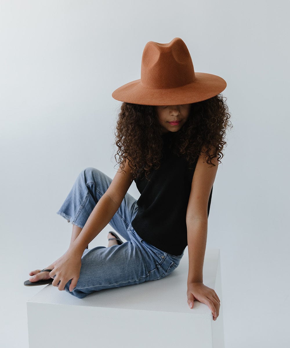 Stylish Kids Emma Wide Brim Fedora Hat - Sun Protection Summer Hat for Boys & Girls - Perfect for Beach, Outdoor Play & Fashion Accessories