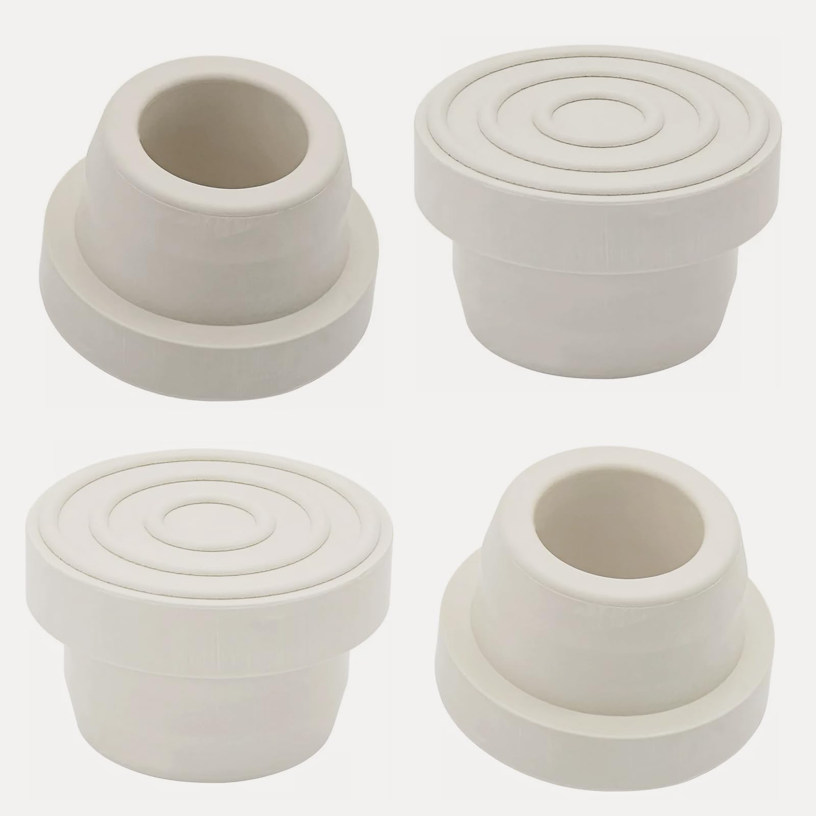 2-Pack White Rubber Inground Pool Ladder Bumpers - 1.90