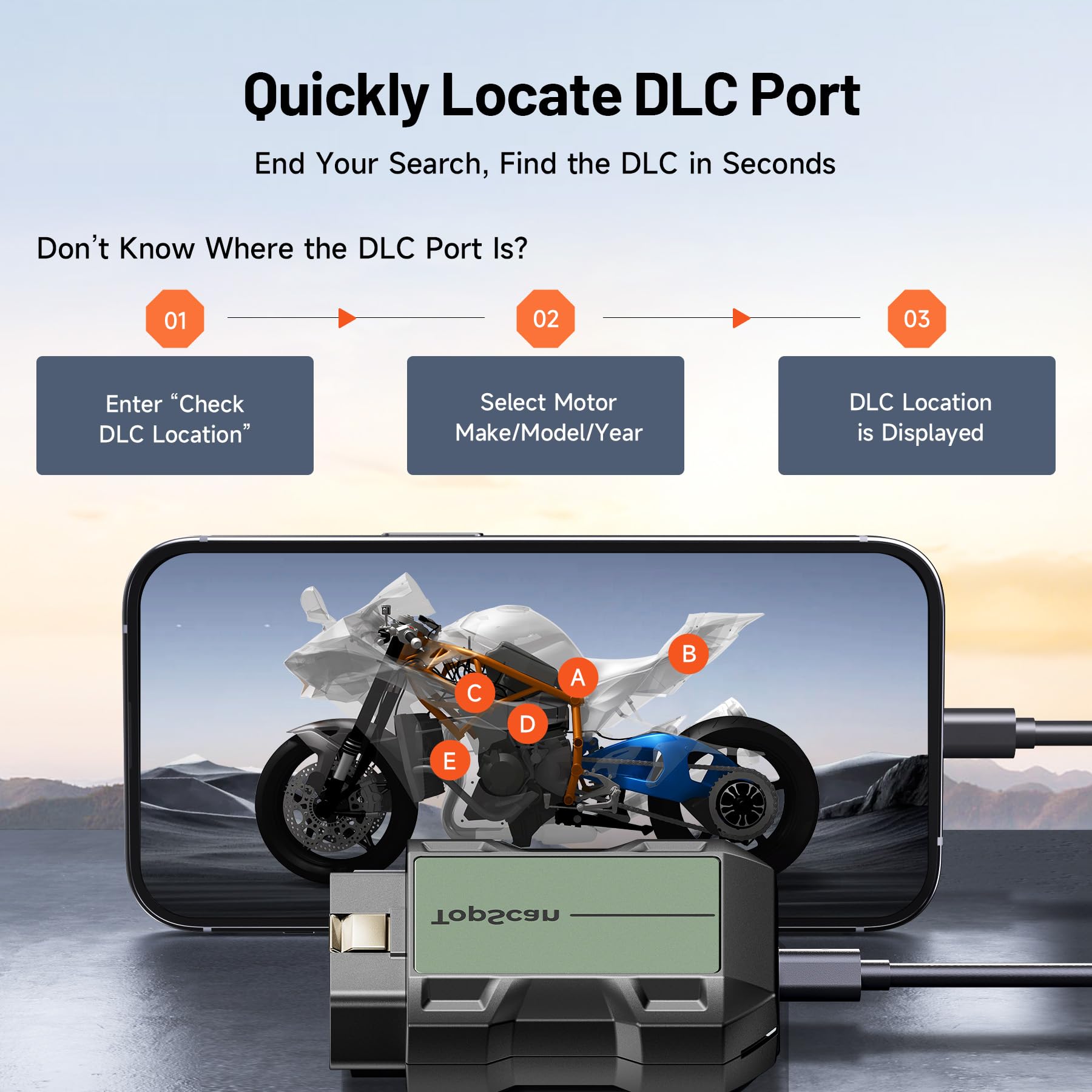 TOPDON TopScan Moto Motorcycle Scanner - Harley, Ducati, BMW Diagnostic Tool for Bike Maintenance