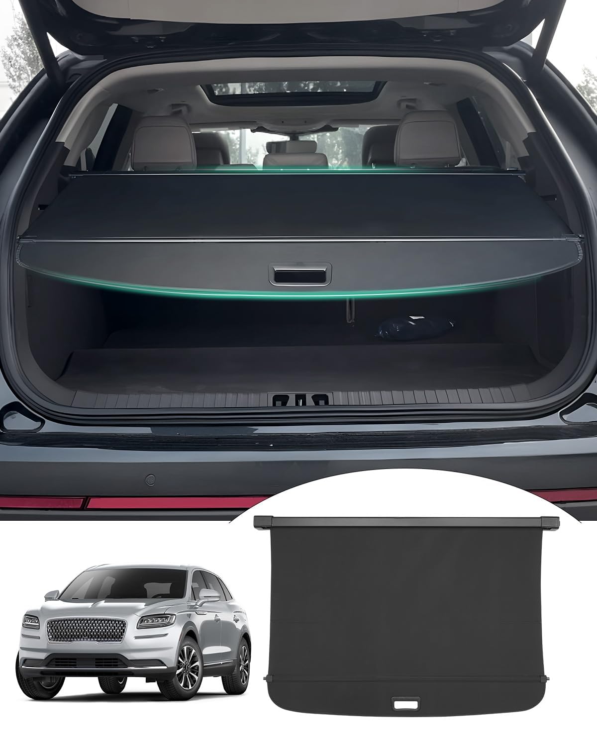 2024-2025 Lincoln Nautilus Retractable Cargo Cover - Durable Trunk Shade Protector for Luggage & Storage | Perfect for Road Trips, Grocery Hauling & Vehicle Organization
