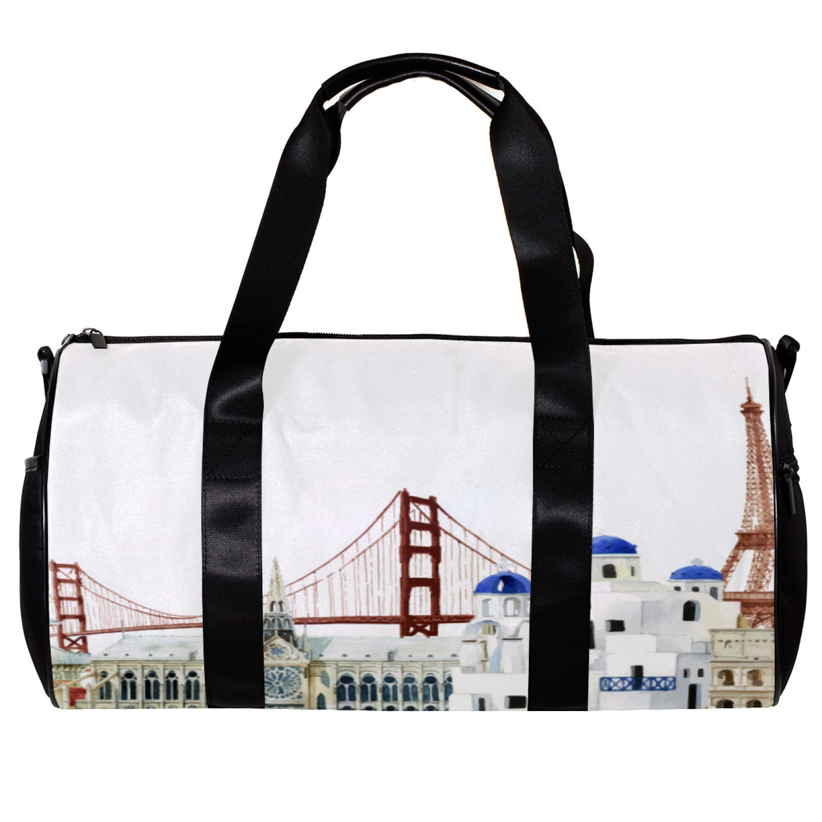 MaMacool Round Gym Sports Duffel Bag with Detachable Shoulder Strap - Waterproof Travel Duffel for Men & Women - Perfect for Gym, Workout, Travel & Overnight Trips