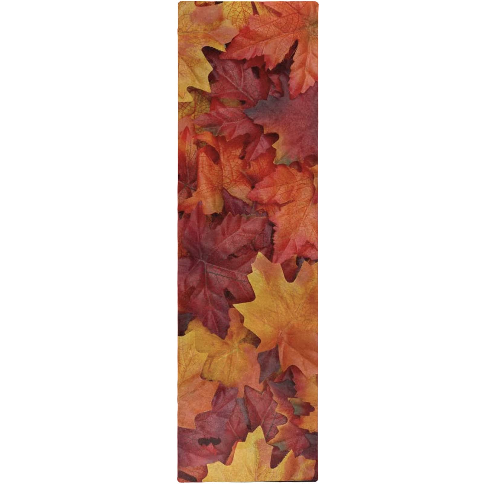 Hello Fall Maple Leaves Table Runner - Extra Long Polyester for Dining & Coffee Tables