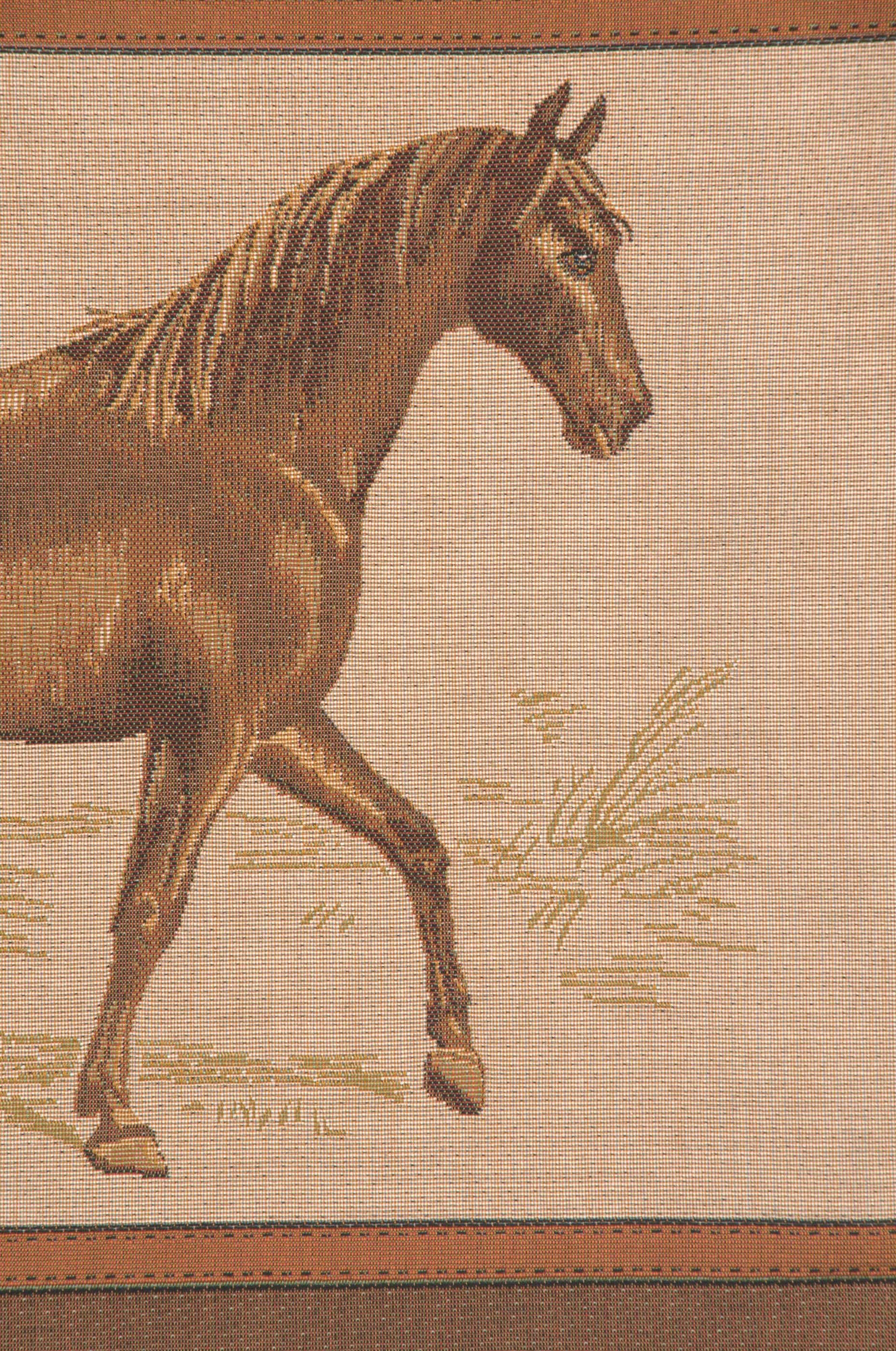 Elegant Horse Belt French Tapestry Cushion Cover - 19x19 Inch Decorative Pillow Case with Cotton Viscose & Polyester Blend - Perfect for Living Room Sofa, Bedroom Decor, and Home Accent